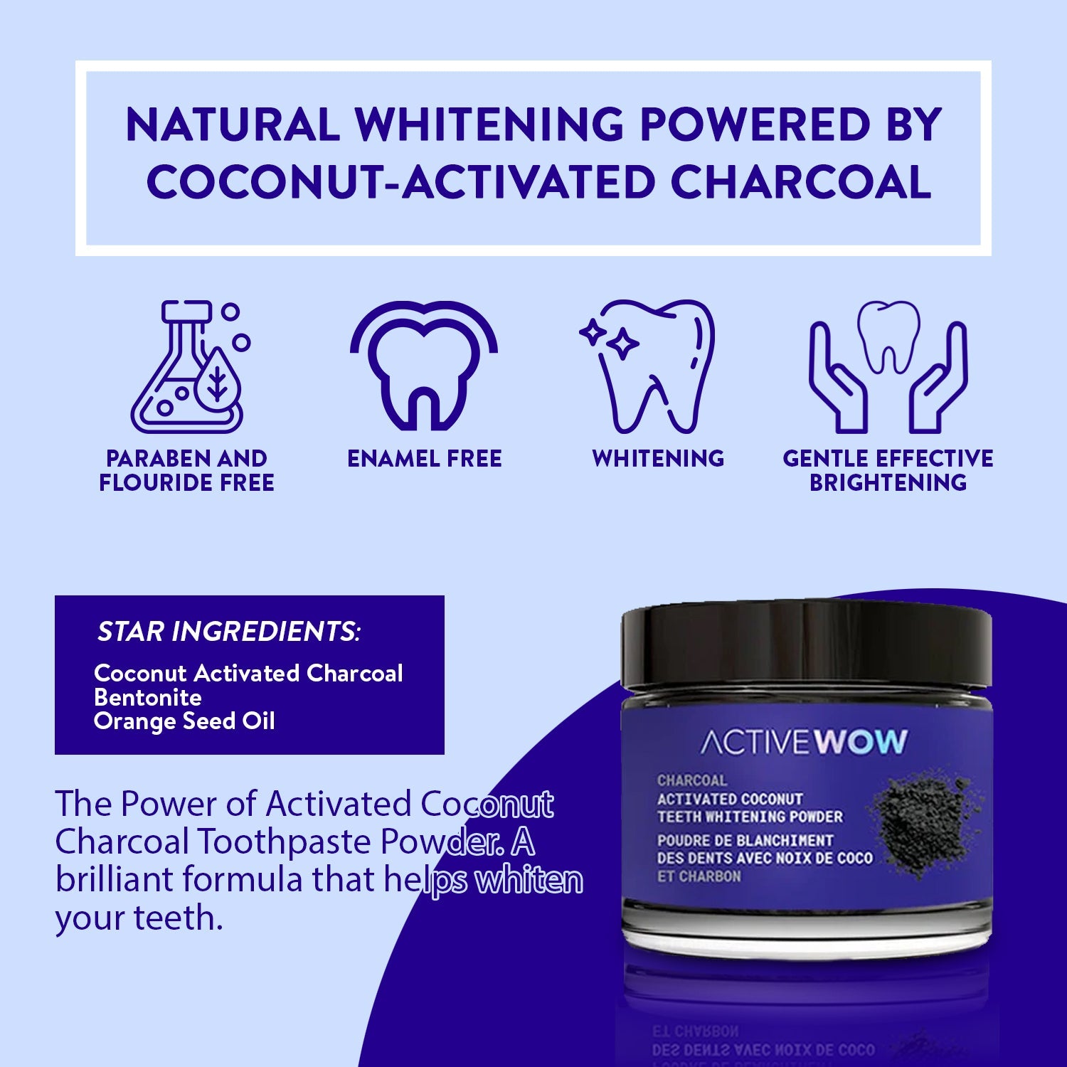 Activated Charcoal Teeth Whitening Powder by Active Wow