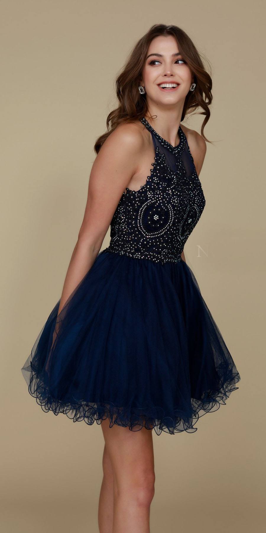 CLEARANCE - Nox Anabel B652 Short Dress Poofy A-Line Tulle Skirt (Size Small) by DiscountDressShop