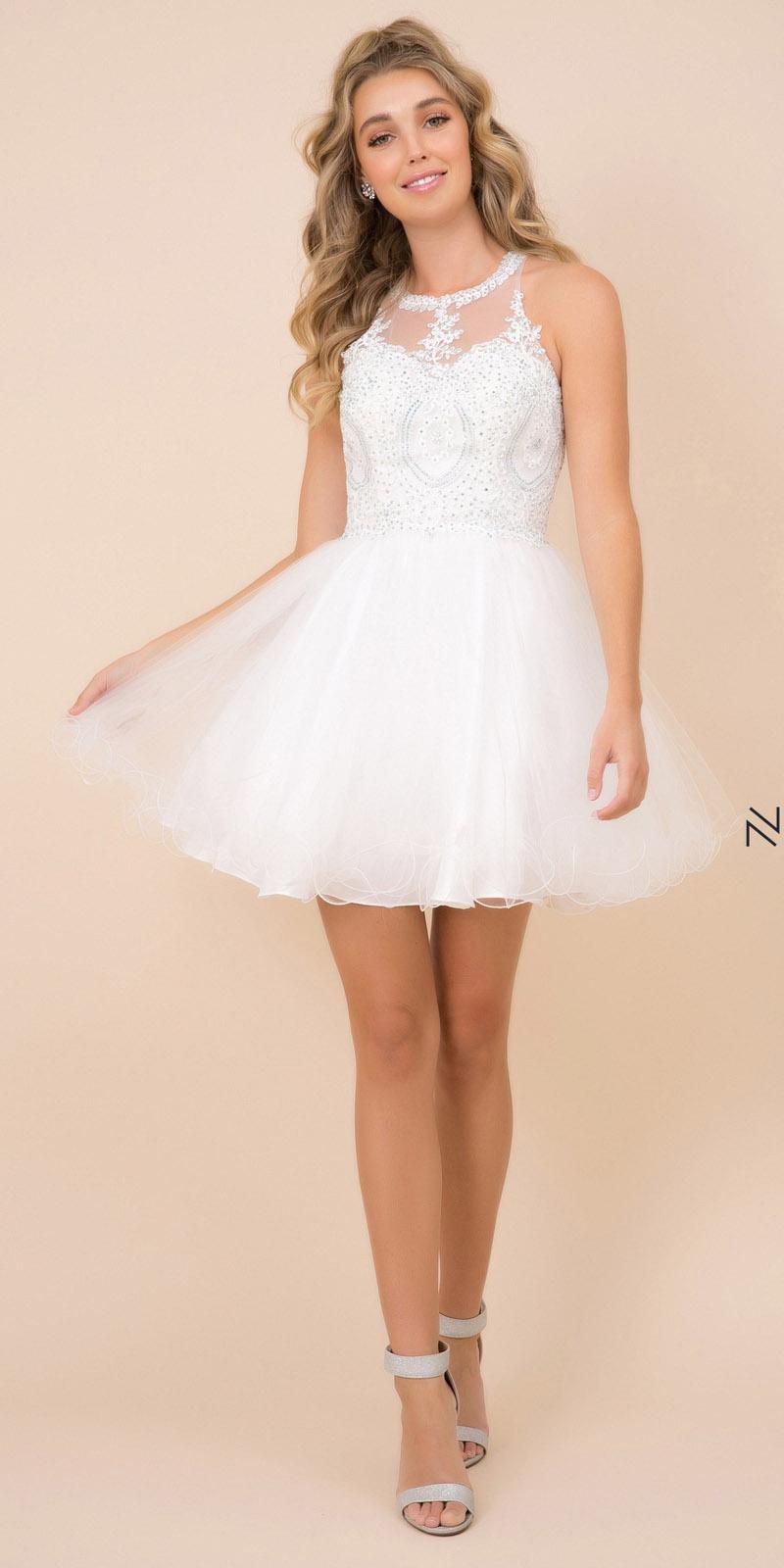 Nox Anabel B652 Short Dress Poofy A-Line Tulle Skirt Halter Neck by DiscountDressShop