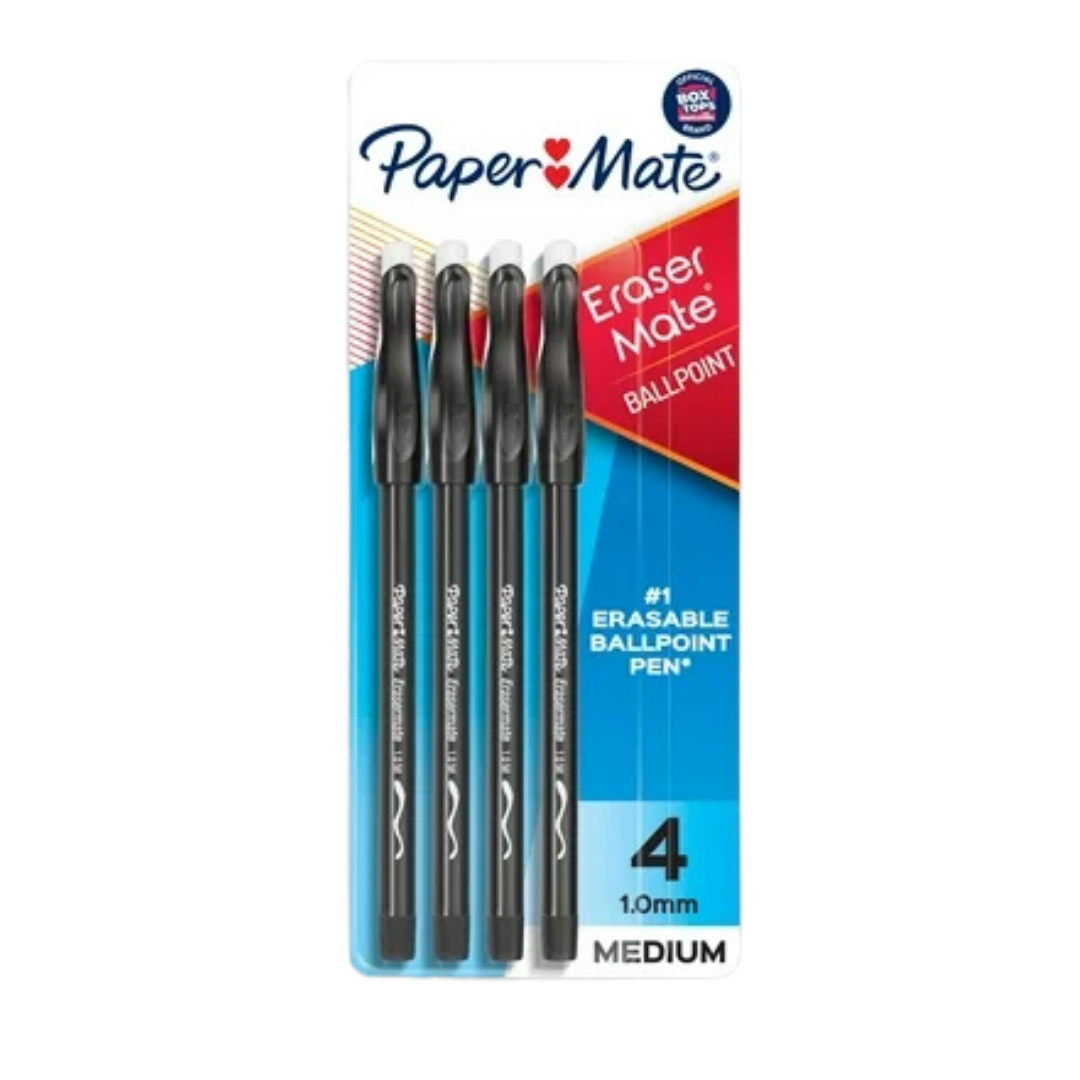 Paper Mate Erasermate Gel Pens (4 pack, 0.7 mm) by Farmacias Savia