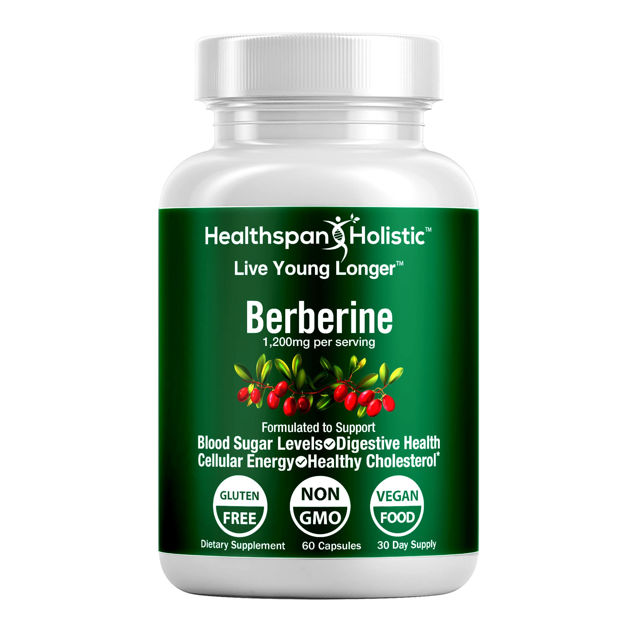 Berberine 60 Capsules by Healthspan Holistic
