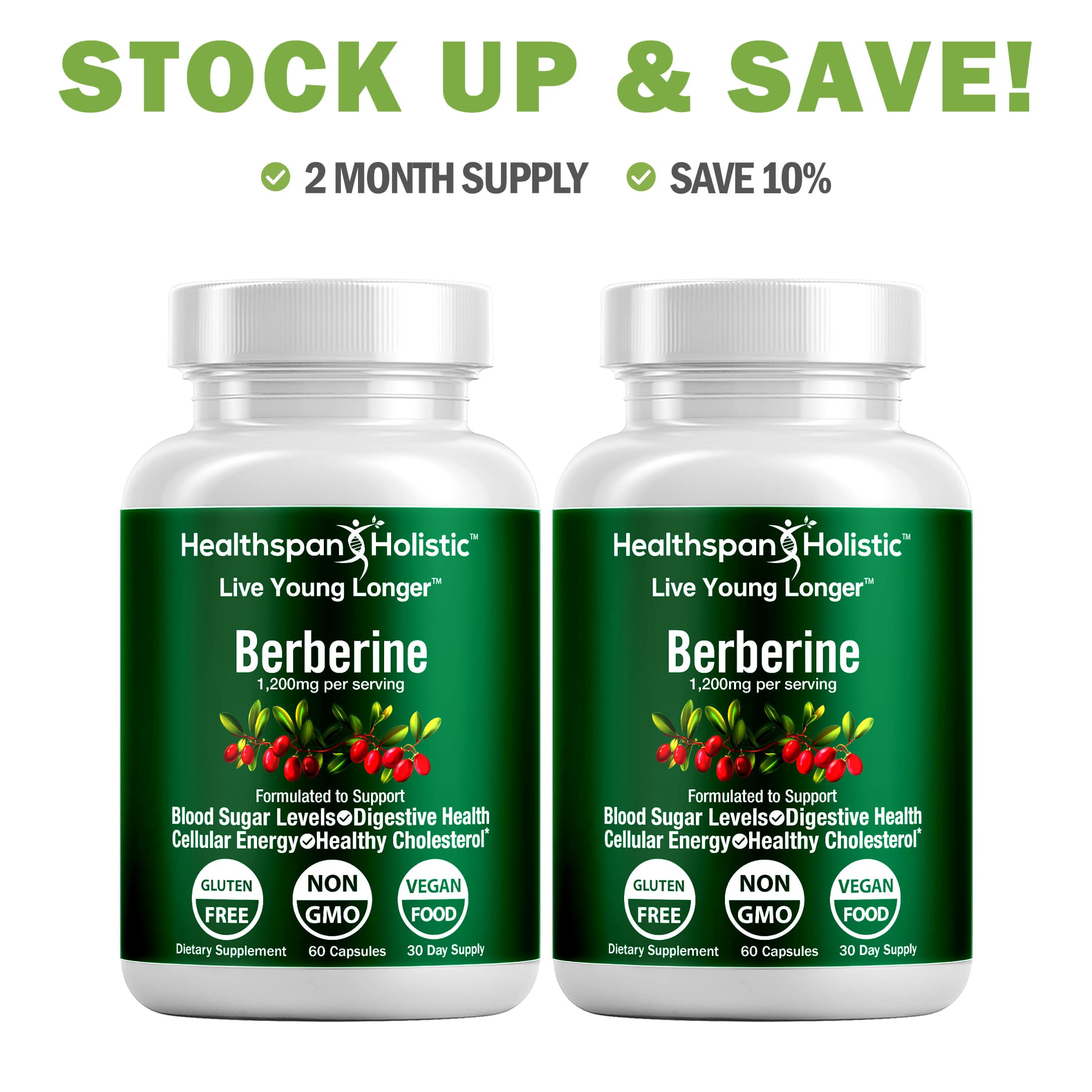 Berberine 60 Capsules by Healthspan Holistic