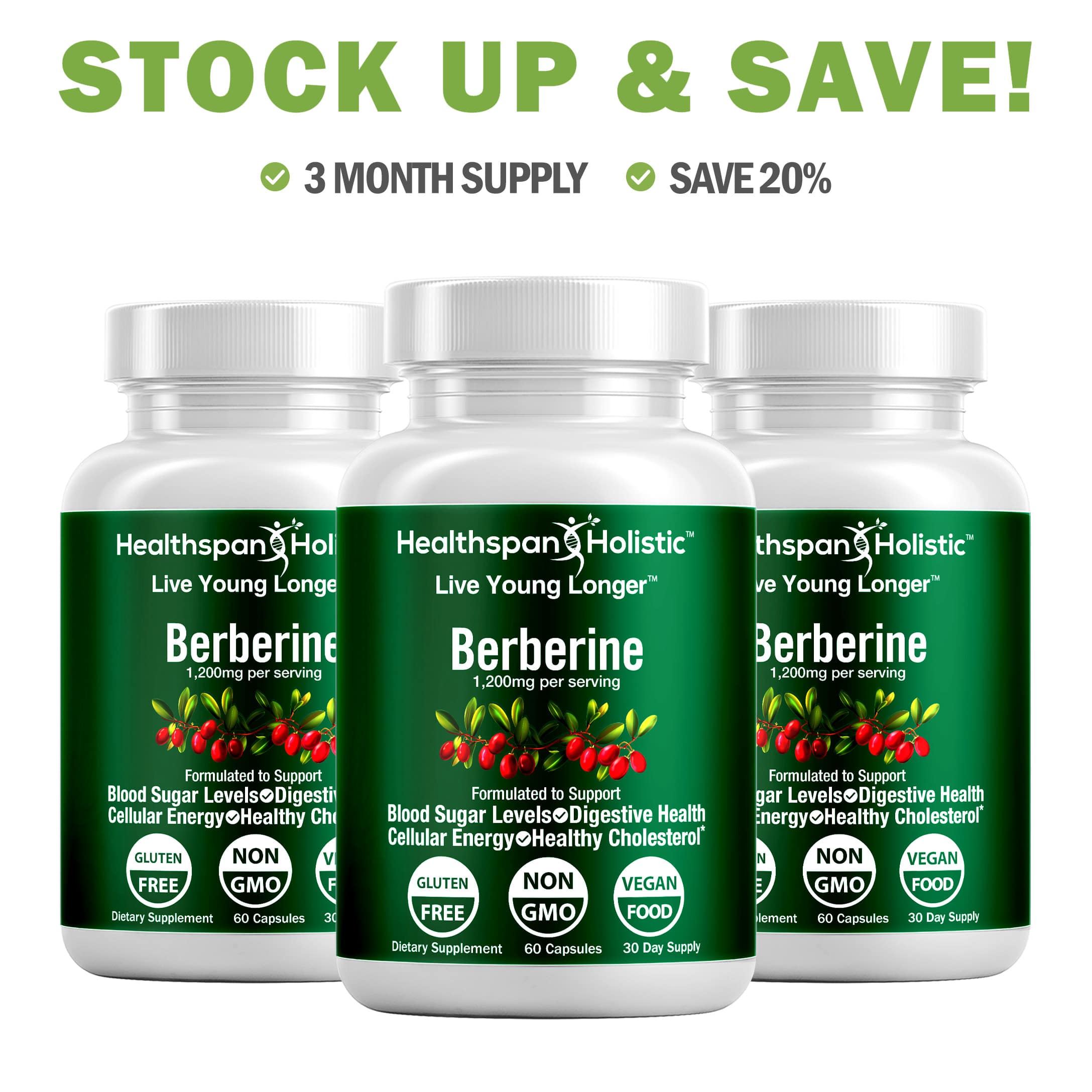 Berberine 60 Capsules by Healthspan Holistic