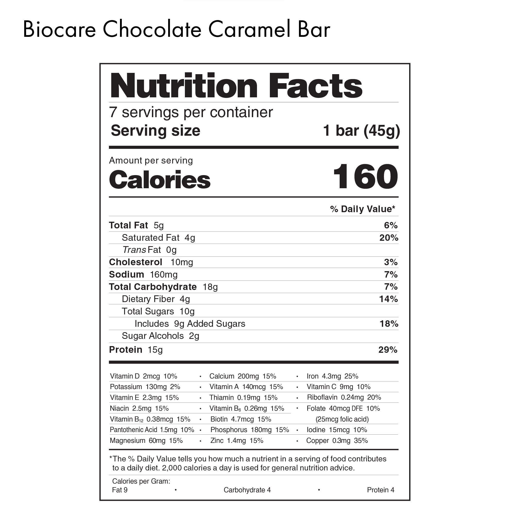 High Protein Chocolate Caramel Bar by Biocare