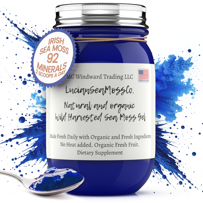 Blue Spirulina Infused Organic Sea Moss Gel by Seamoss Global