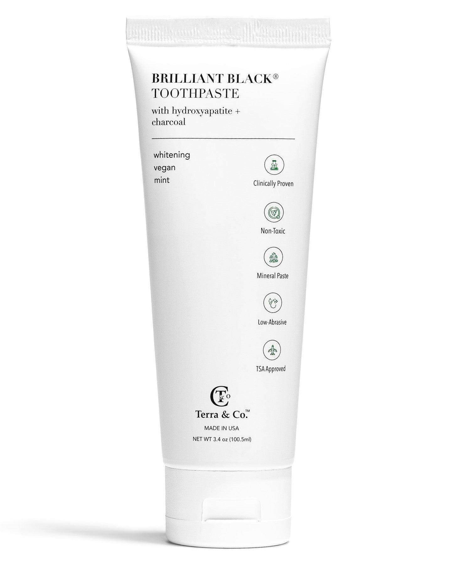 Brilliant Black® Toothpaste | Fluoride-Free Activated Charcoal Whitening – Terra & Co. by Terra & Co.