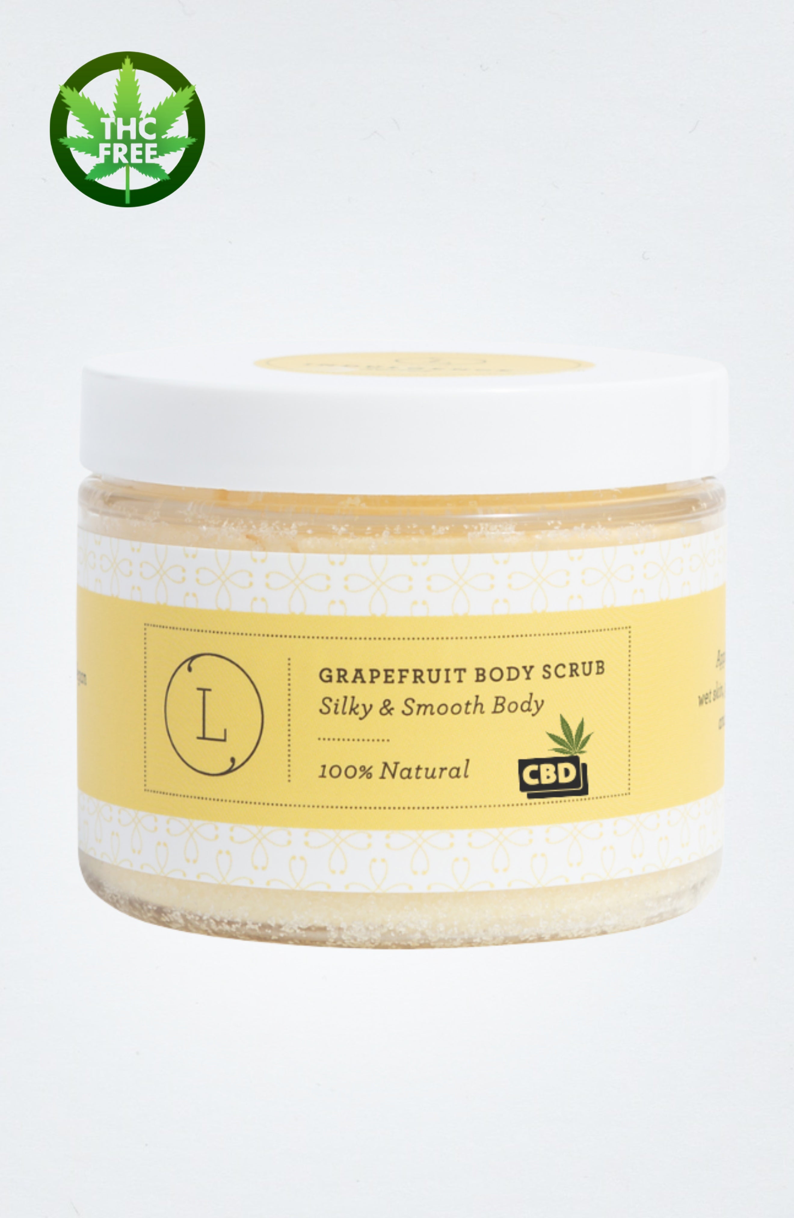 CBD Grapefruit Body Salt Scrub with CBD - Moisturizing and fresh (THC free) by Lizush