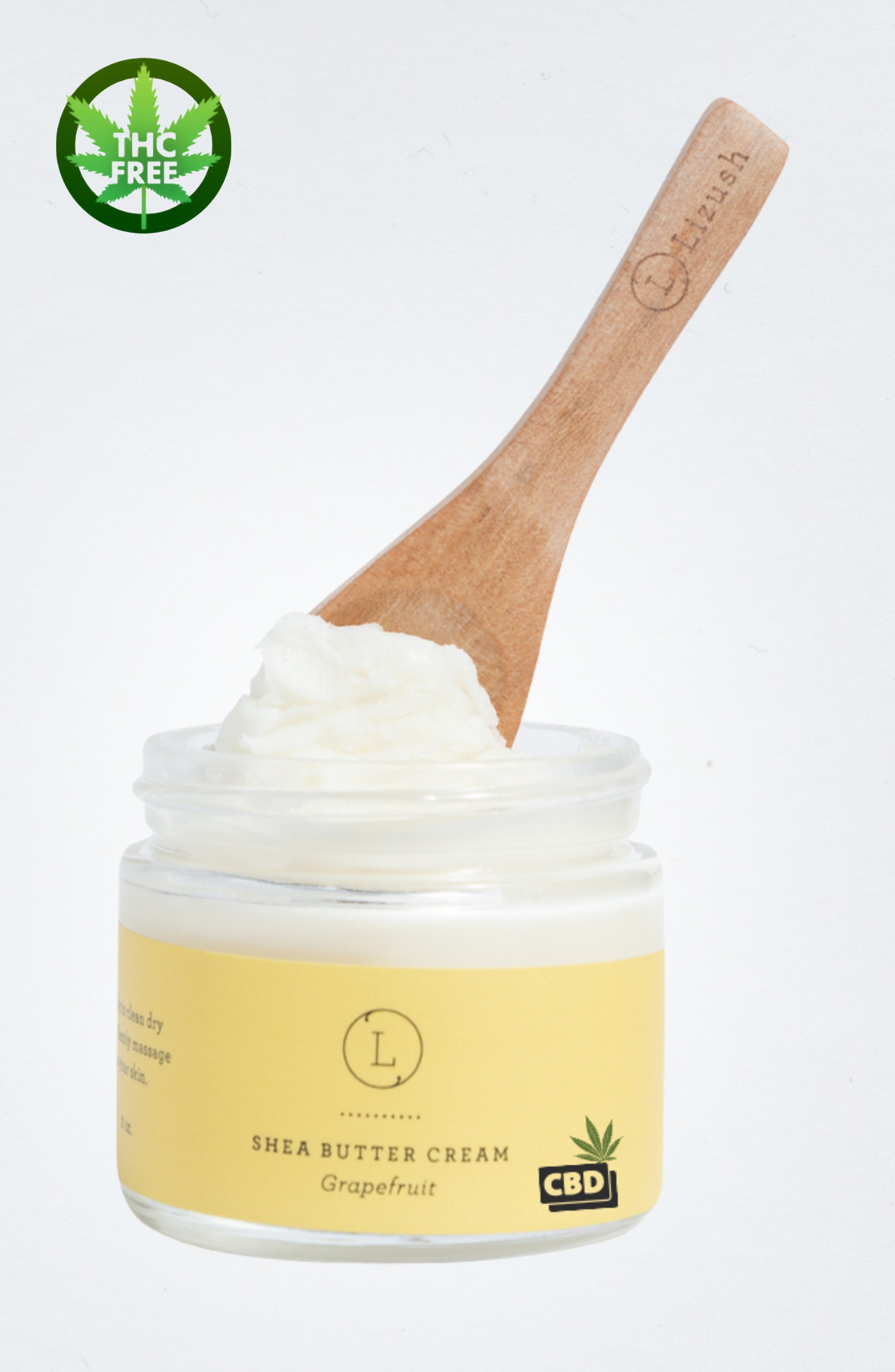 CBD Grapefruit Shea Butter Body Cream with CBD, Shea Body Lotion (THC free) by Lizush
