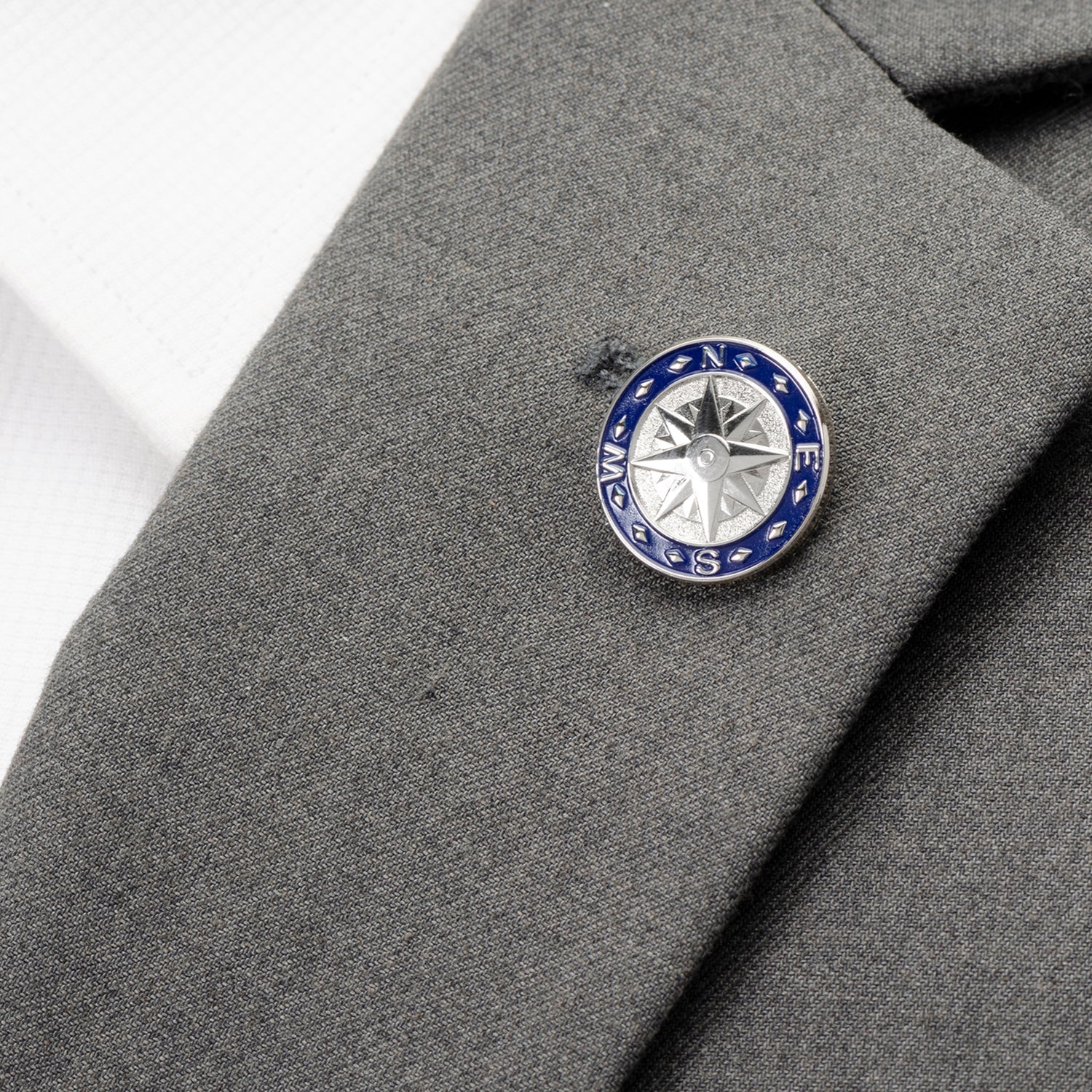 Blue Compass Lapel Pin by Cufflinks.com