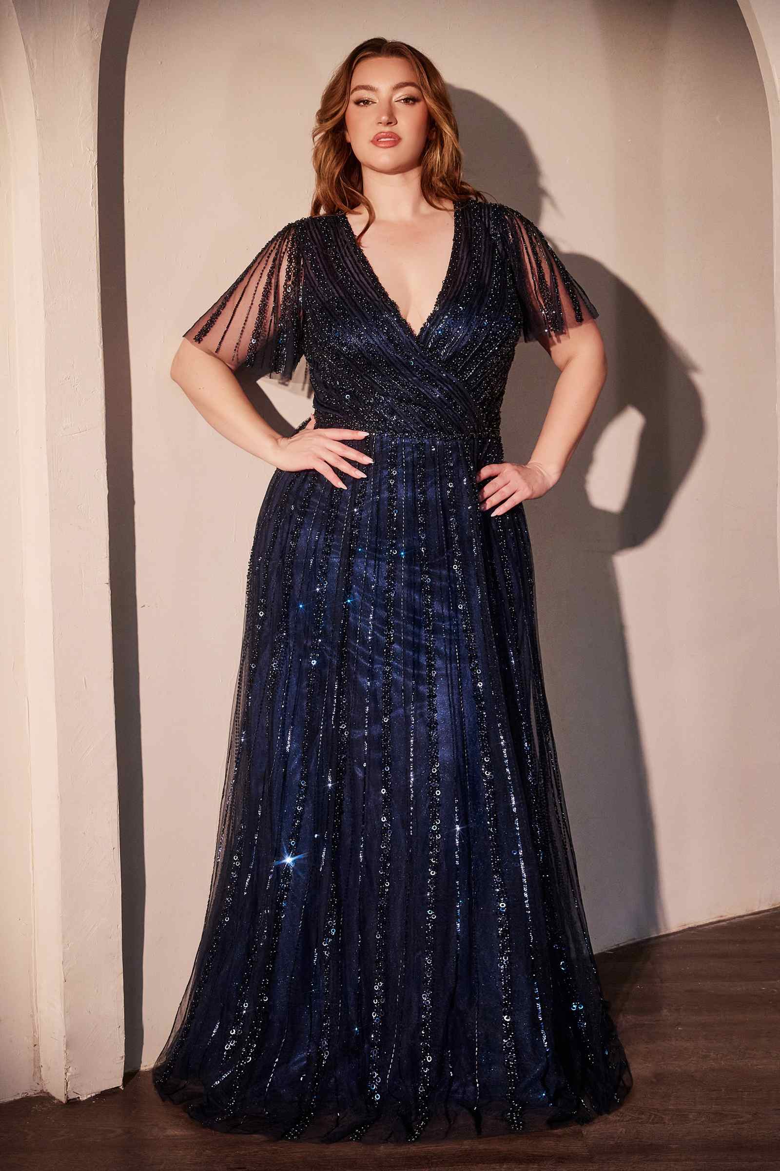 Ladivine CD0241 Dress Sequin Embellished A-Line Gown by DiscountDressShop