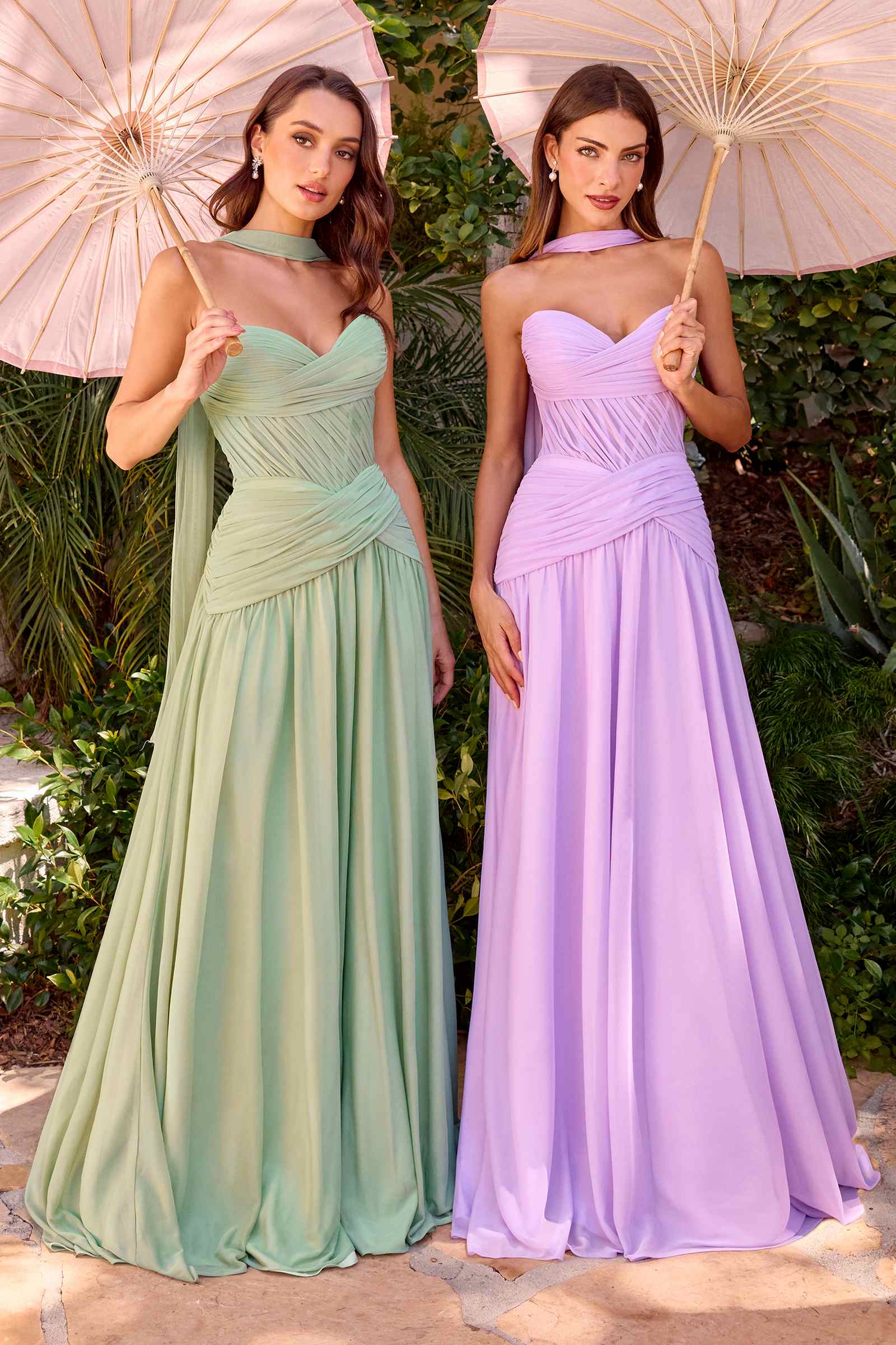 Ladivine CD395 Outdoor Soirees A-line Flowy Strapless Dress by DiscountDressShop