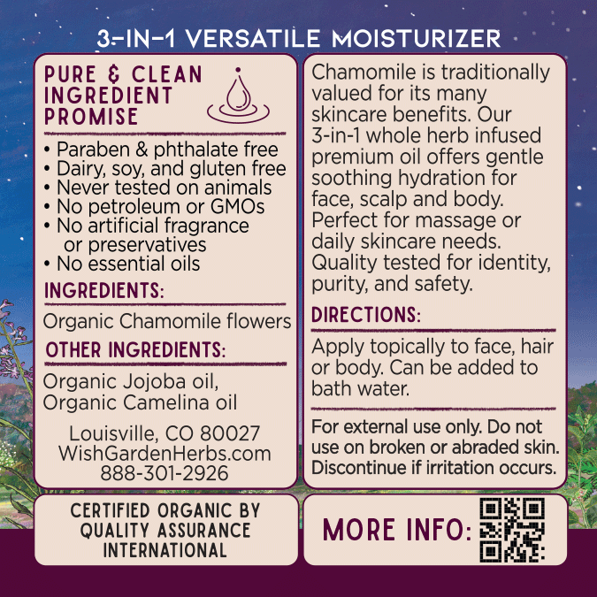 Chamomile Oil, Relax & Replenish by WishGarden Herbs