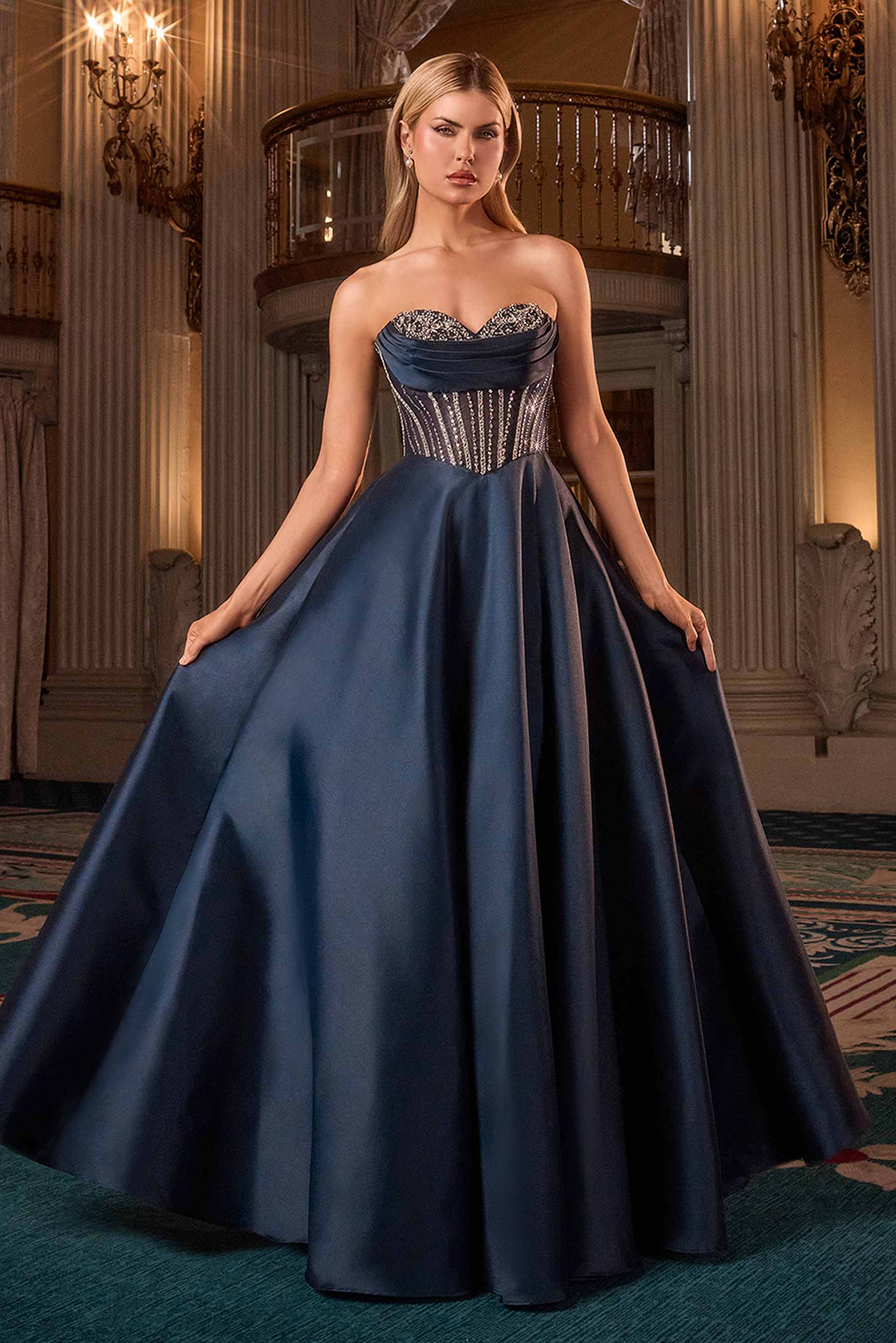 Ladivine CK2405 Luxurious Ball Gown Mikado Strapless Sweetheart by DiscountDressShop