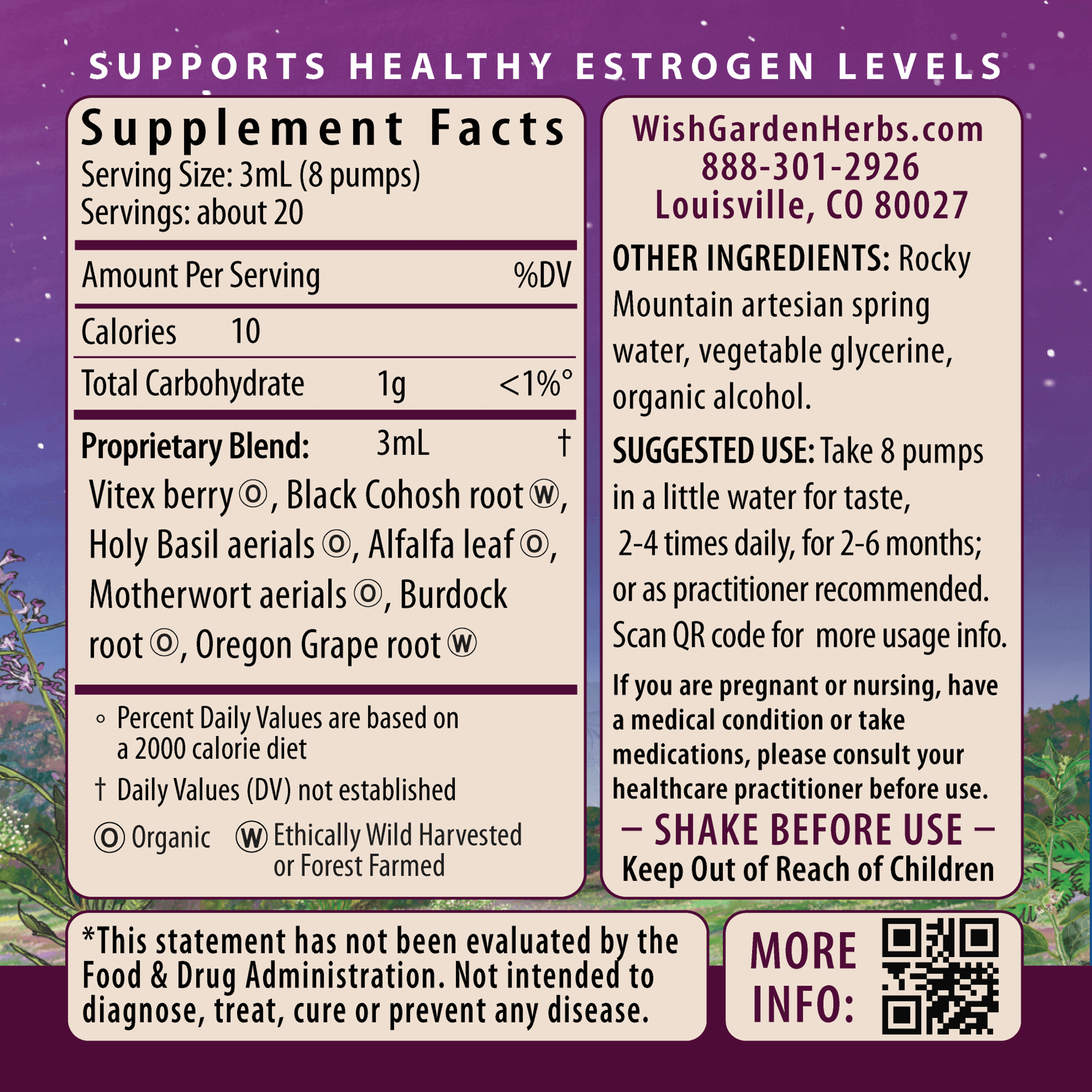 Cycle Vitality 1, Follicular Phase - Estrogen Support by WishGarden Herbs