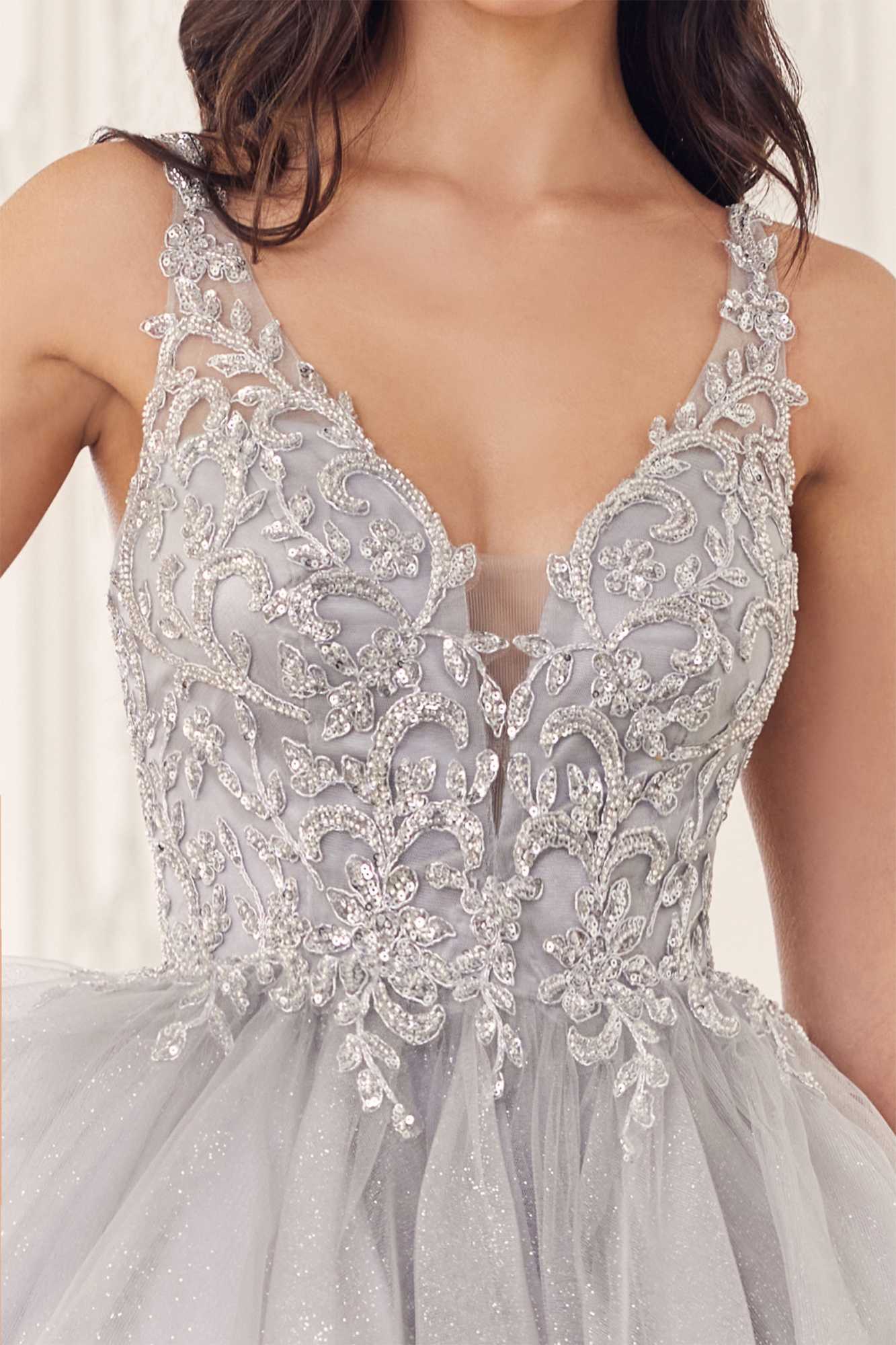 Ladivine CY022 Beaded A-Line Layered Tulle Short Homecoming Dress by DiscountDressShop