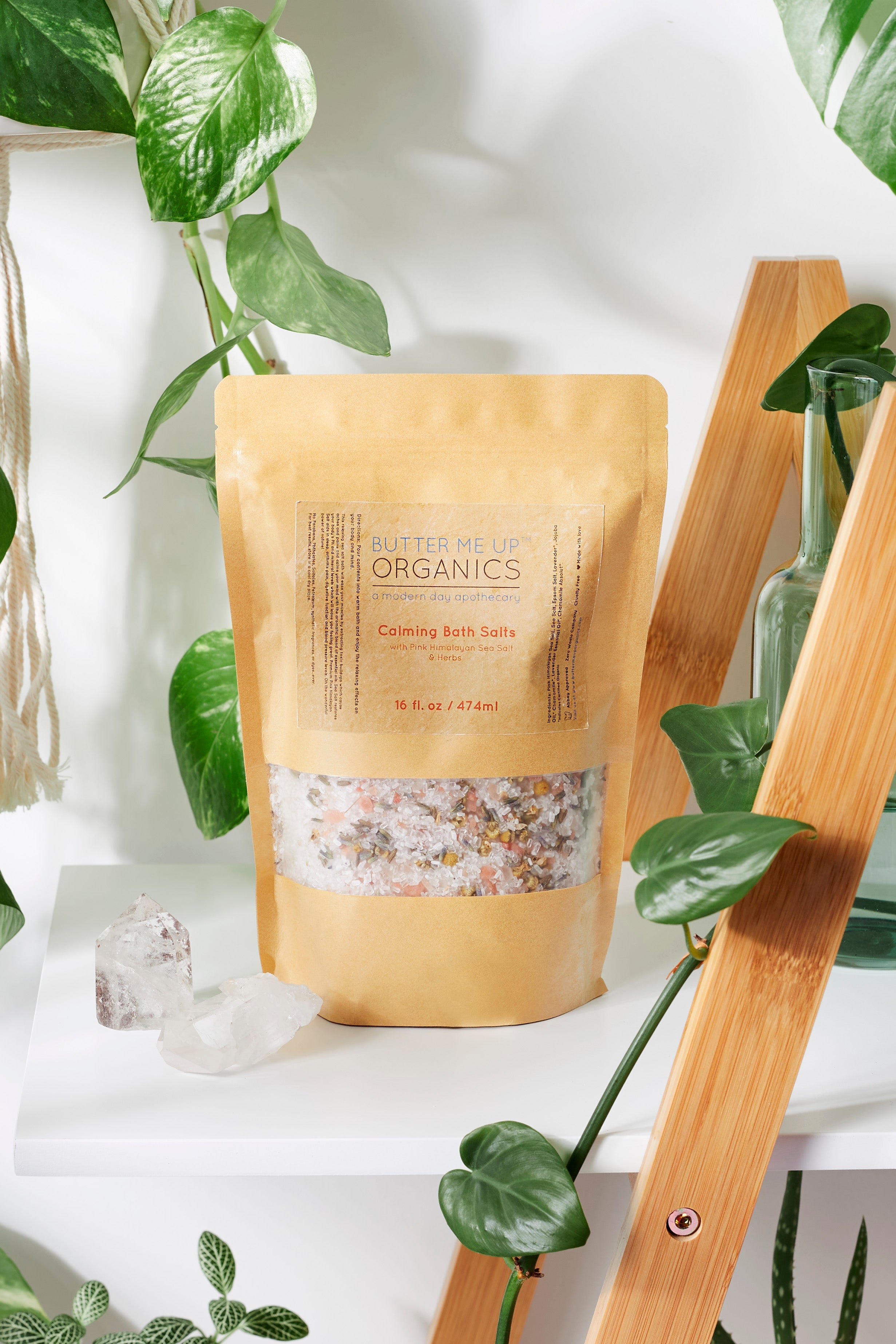 Calming Bath Salts / Detox / Relaxation / Lavender & Chamomile / Essential Oils / Organic Herbs / Herbal Bath Salts for Relaxation Stress by Butter Me Up Organics