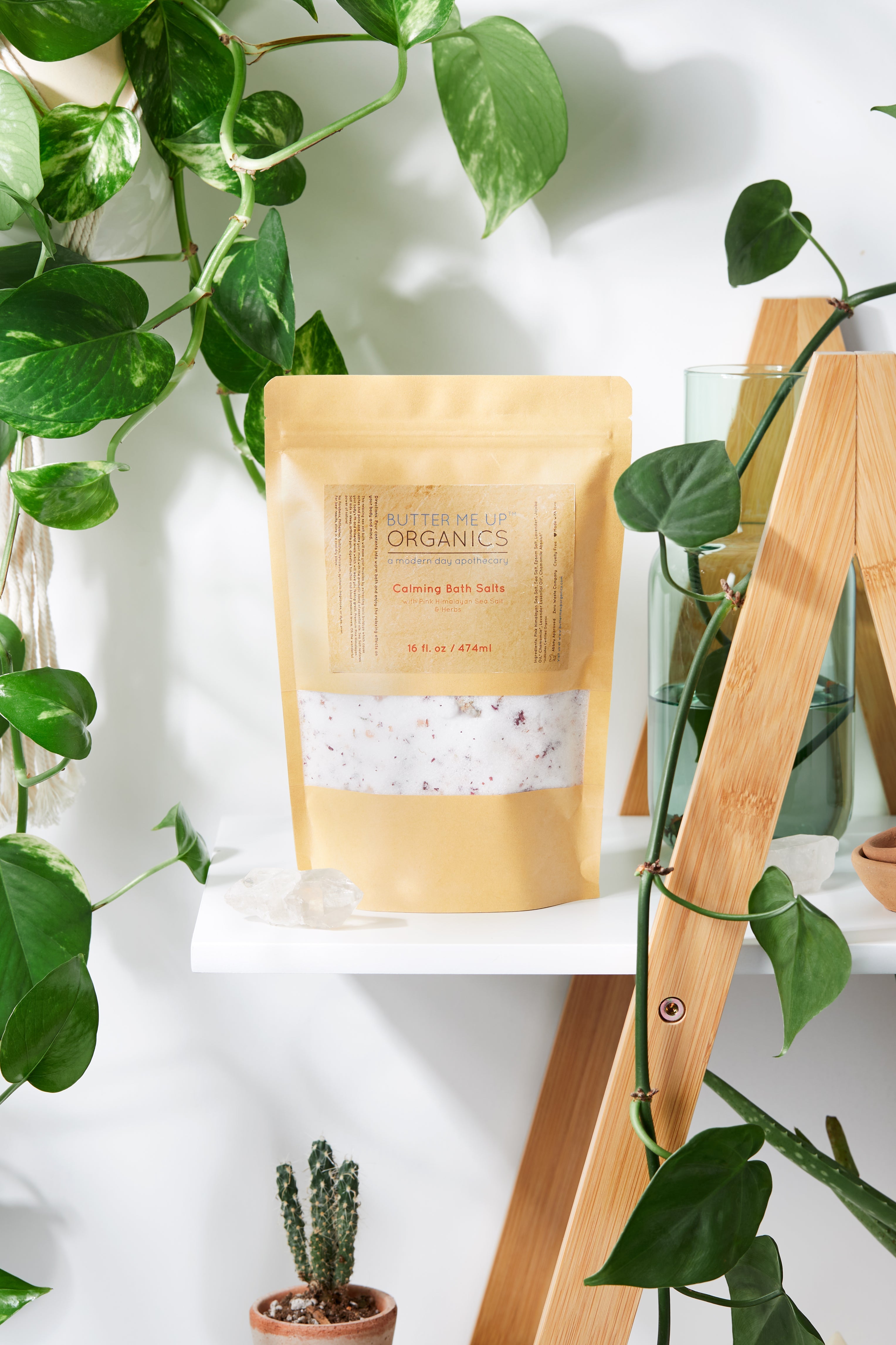 Calming Bath Salts / Detox / Relaxation / Lavender & Chamomile / Essential Oils / Organic Herbs / Herbal Bath Salts for Relaxation Stress by Butter Me Up Organics