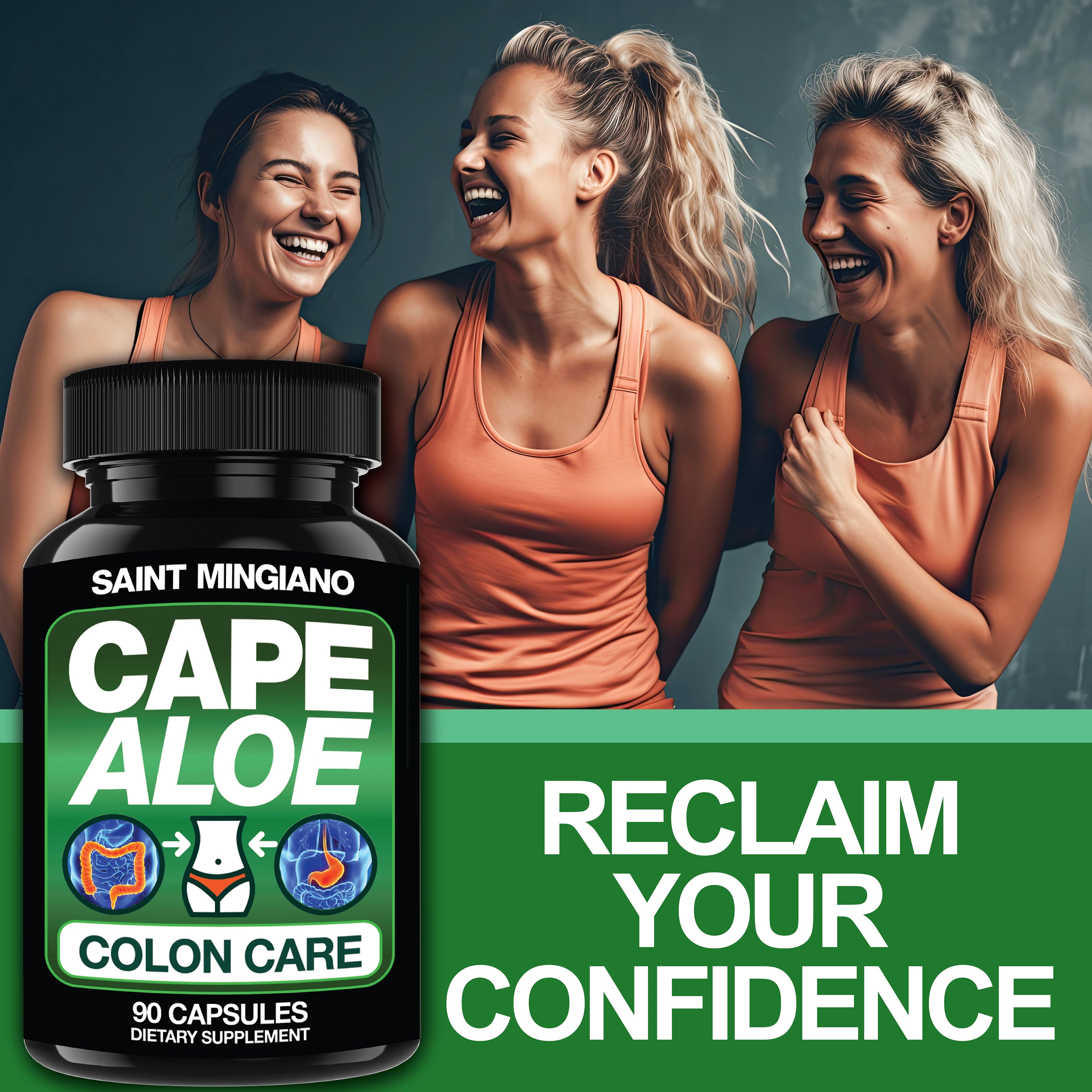 Cape Aloe Colon Cleanse, Detox & Flush - 90 Capsules. Gentle Constipation Relief by Saint Mingiano - Supplements & Wellness Dedicated to Holistic Health