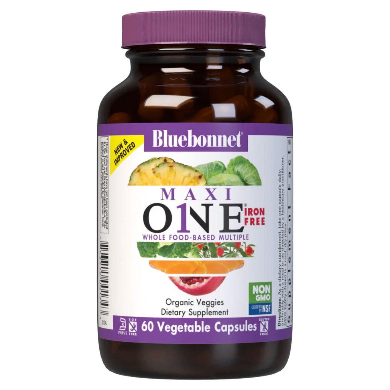 Bluebonnet Nutrition Maxi One Iron Free Formula 60 Caplets by Pasteur Pharmacy