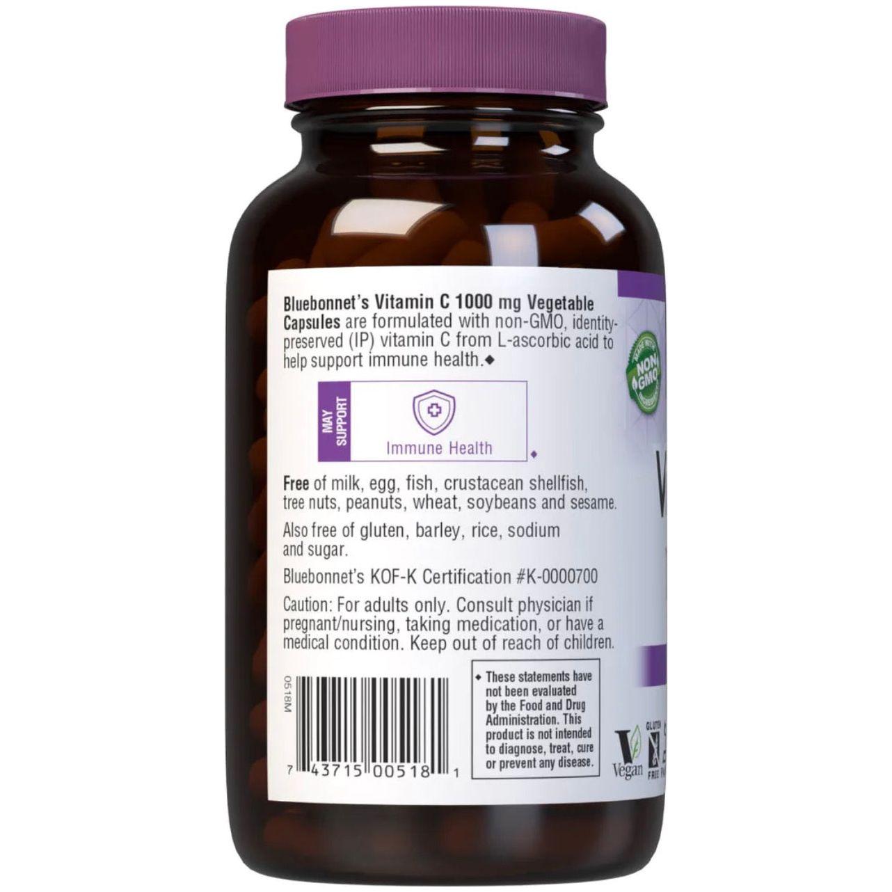 Bluebonnets Vitamin C-1000 mg, 180 Capsules by Pasteur Pharmacy