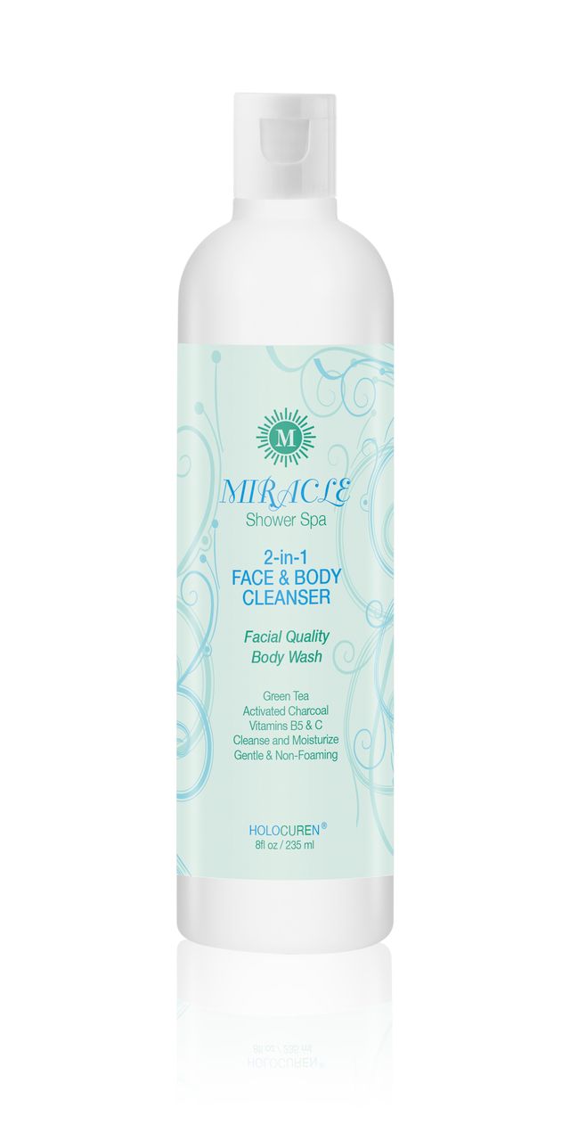 Miracle 2-in-1 Face & Body Cleanser with Activated Charcoal, 8 oz FLIP TOP Bottle by HOLOCUREN - Official Website