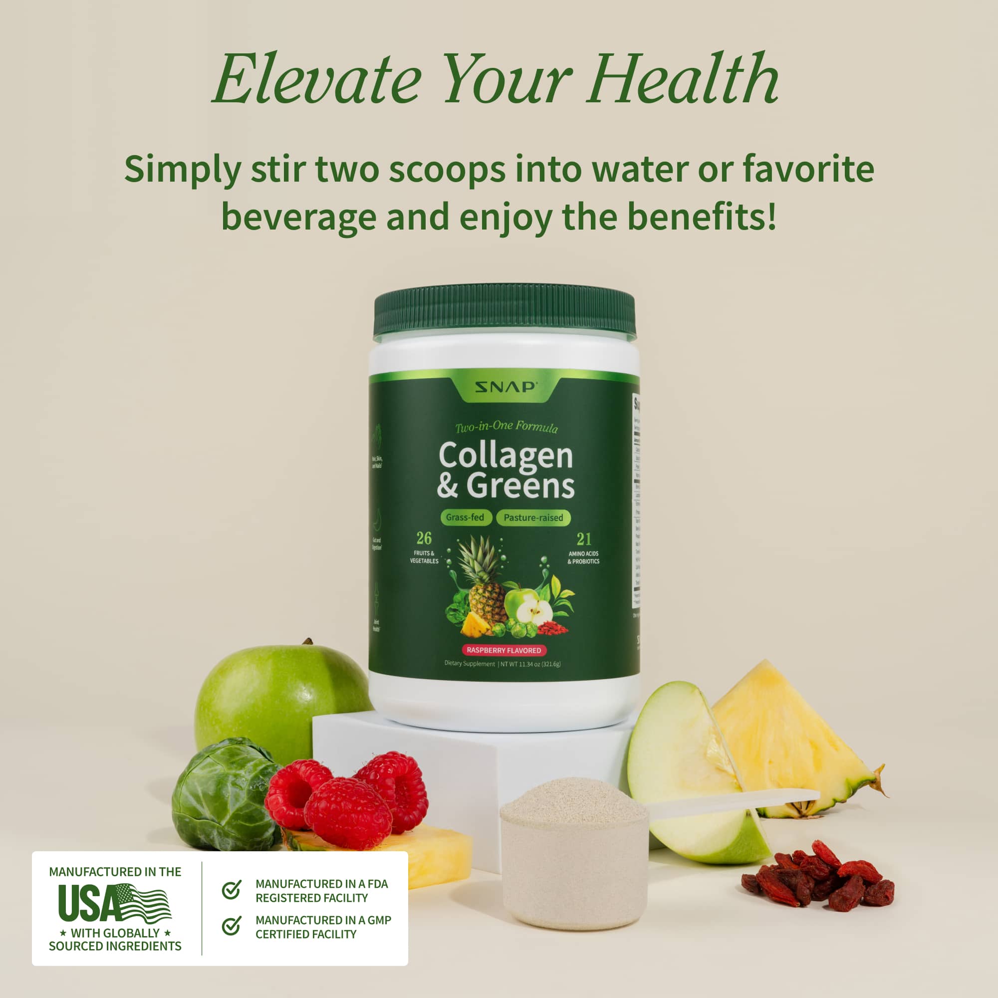 Collagen & Greens by Snap Supplements