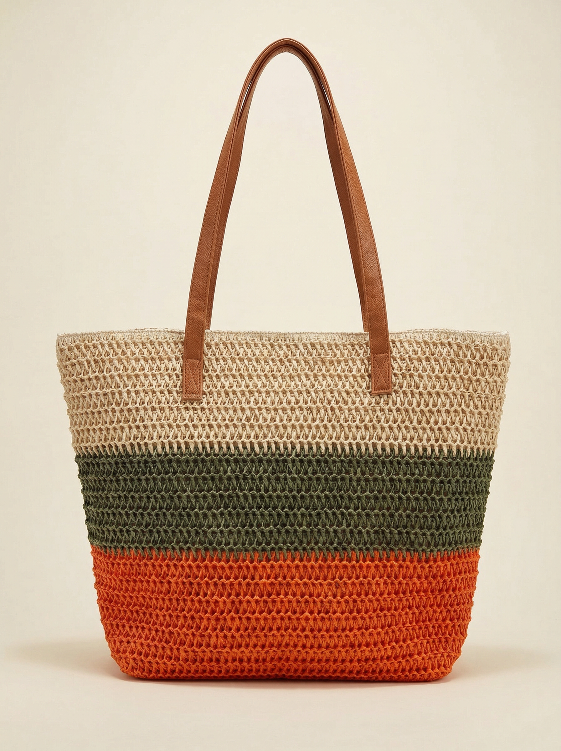 Artisanal Handwoven Stripes Large Tote for Summer Vacation by LINTICO