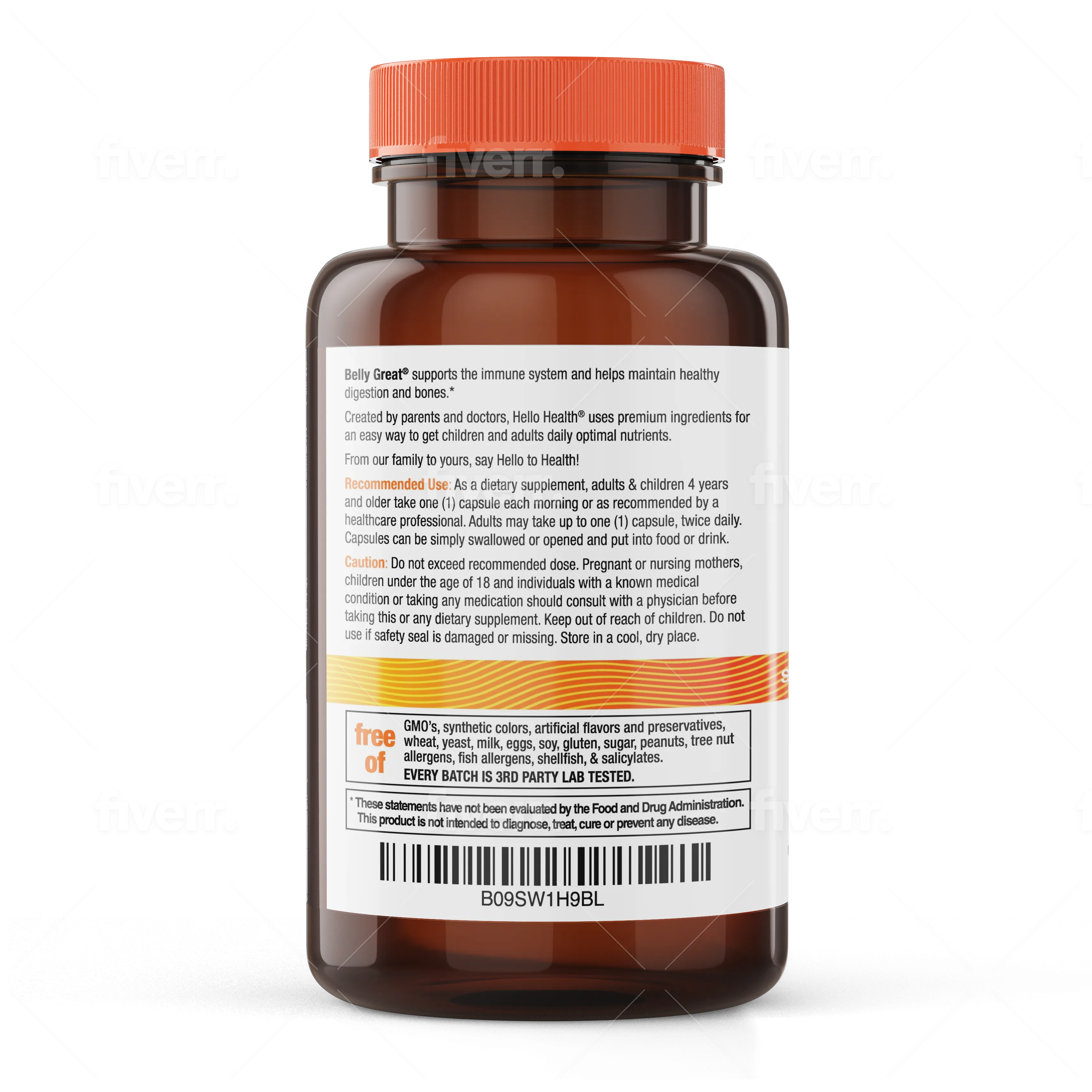 15-in-1 Pre-Probiotics + D3 + Methylfolate capsules - Belly Great by hellohealth