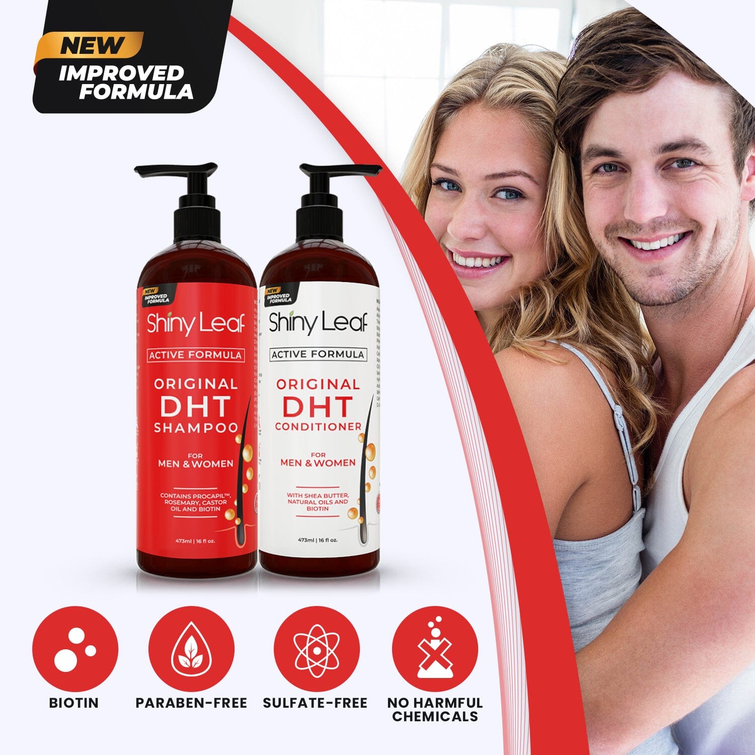DHT Blocker Hair Loss Conditioner with Castor Oil & Biotin — 16 oz by Shiny Leaf