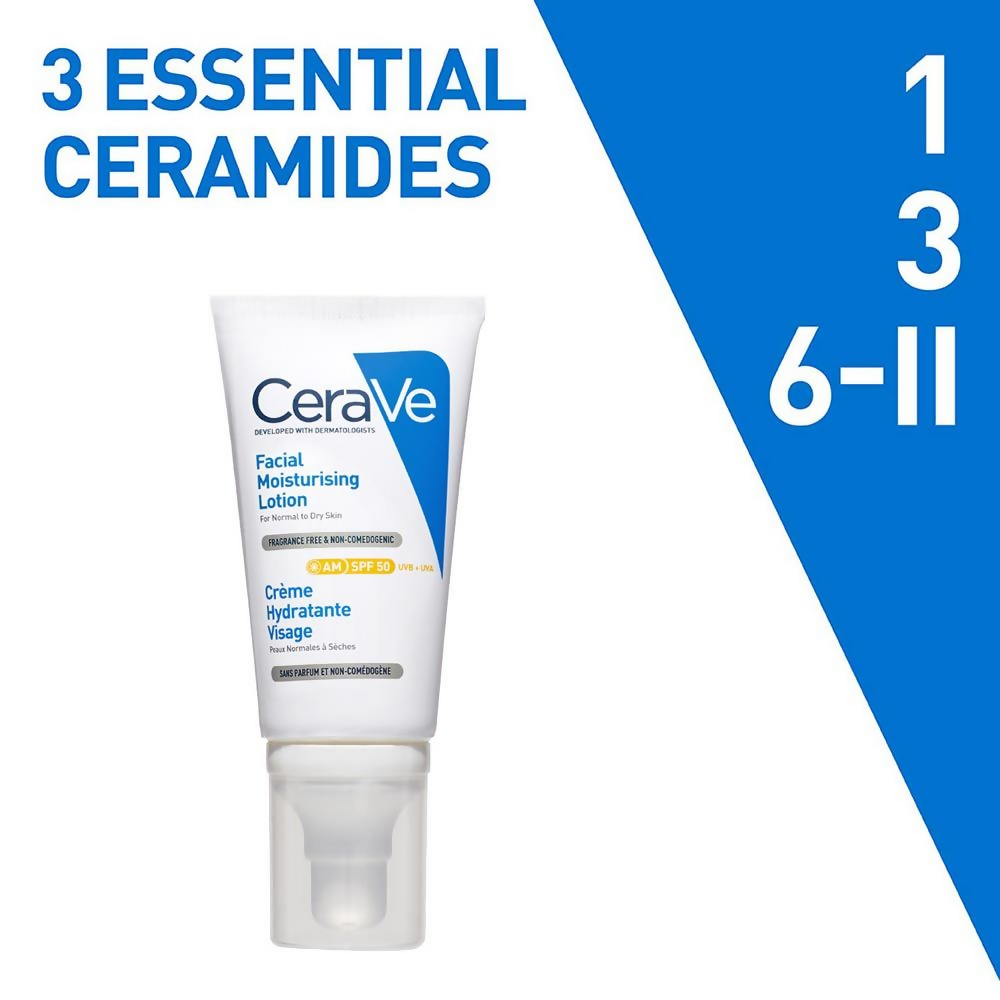 CeraVe AM Facial Moisturizing Lotion With Sunscreen SPF 50 by Dista
