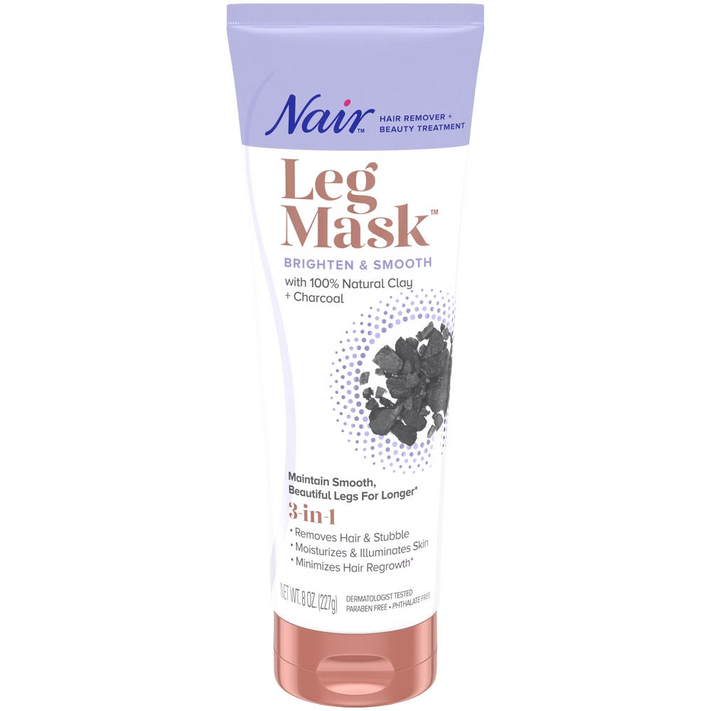 Nair Leg Mask Brighten & Smooth with Charcoal (8 oz) by Farmacias Savia