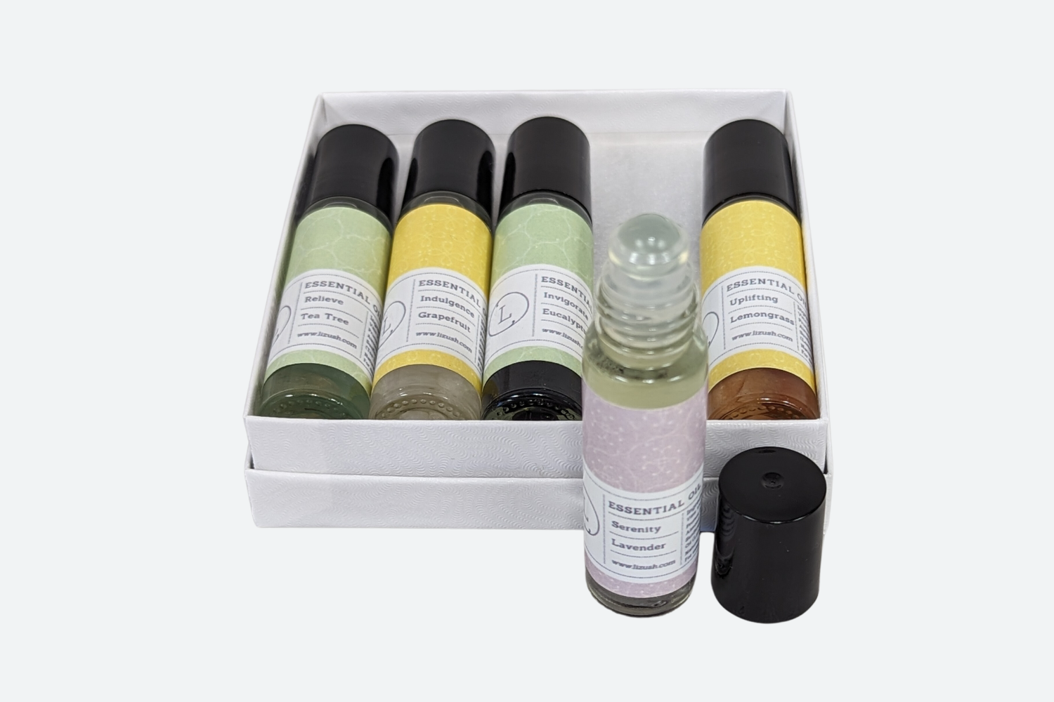 CBD Essential Oils Roll-On set with Crystals and CBD (THC free) by Lizush