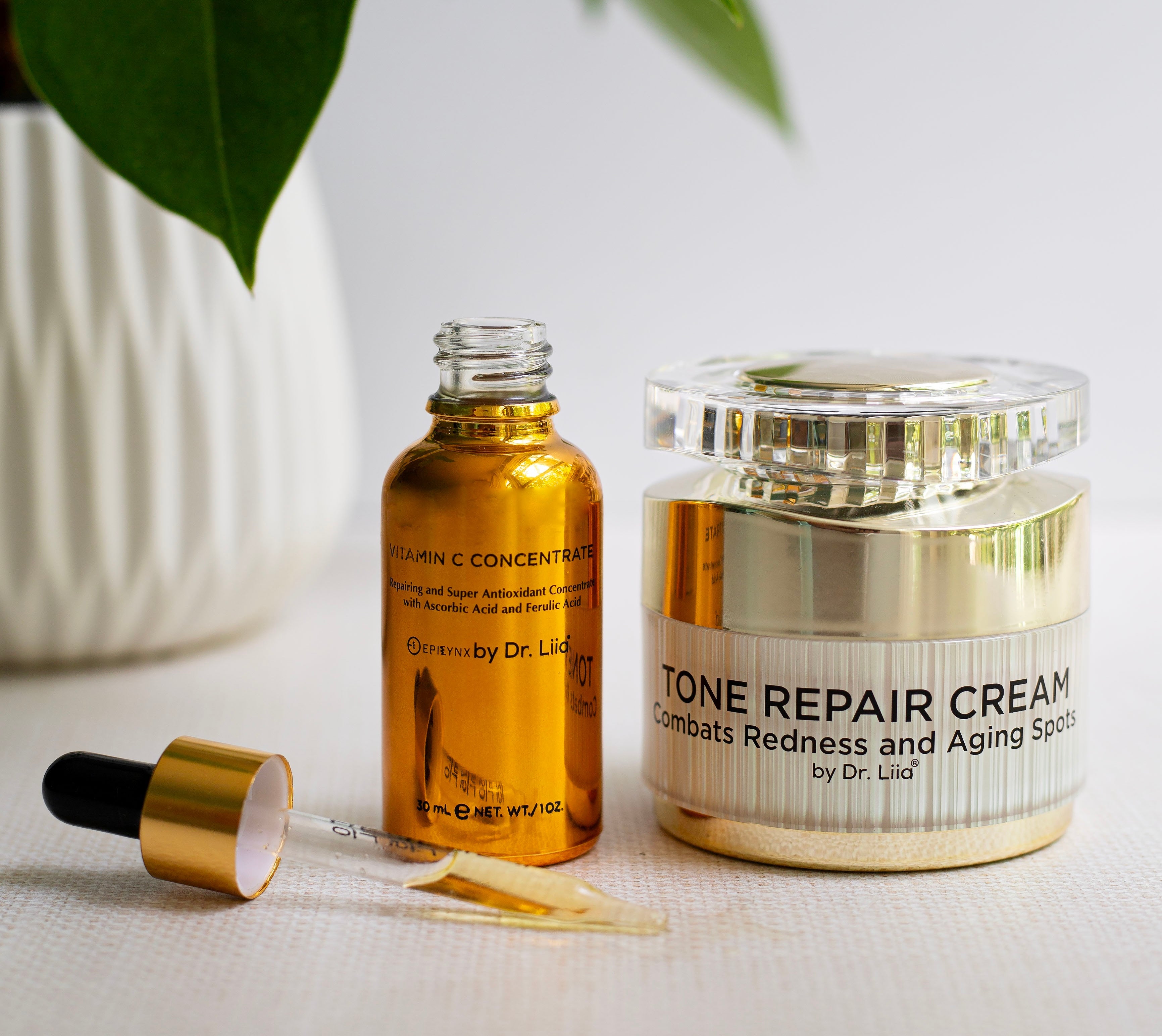 Brightening Vitamin C & Tone Repair Cream Set – Vegan, Gluten-Free Dark Spot & Hyperpigmentation Duo by EpiLynx