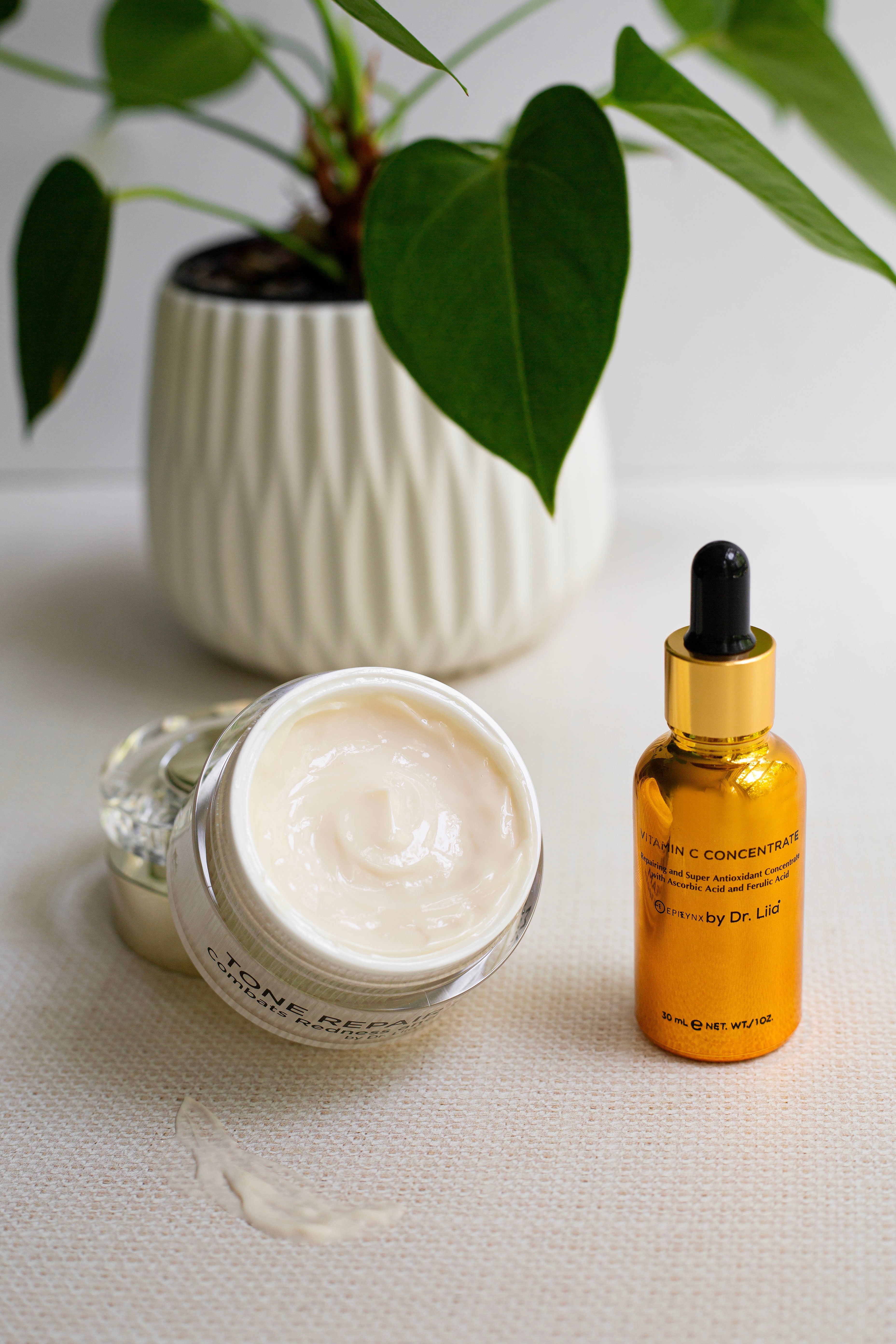 Brightening Vitamin C & Tone Repair Cream Set – Vegan, Gluten-Free Dark Spot & Hyperpigmentation Duo by EpiLynx