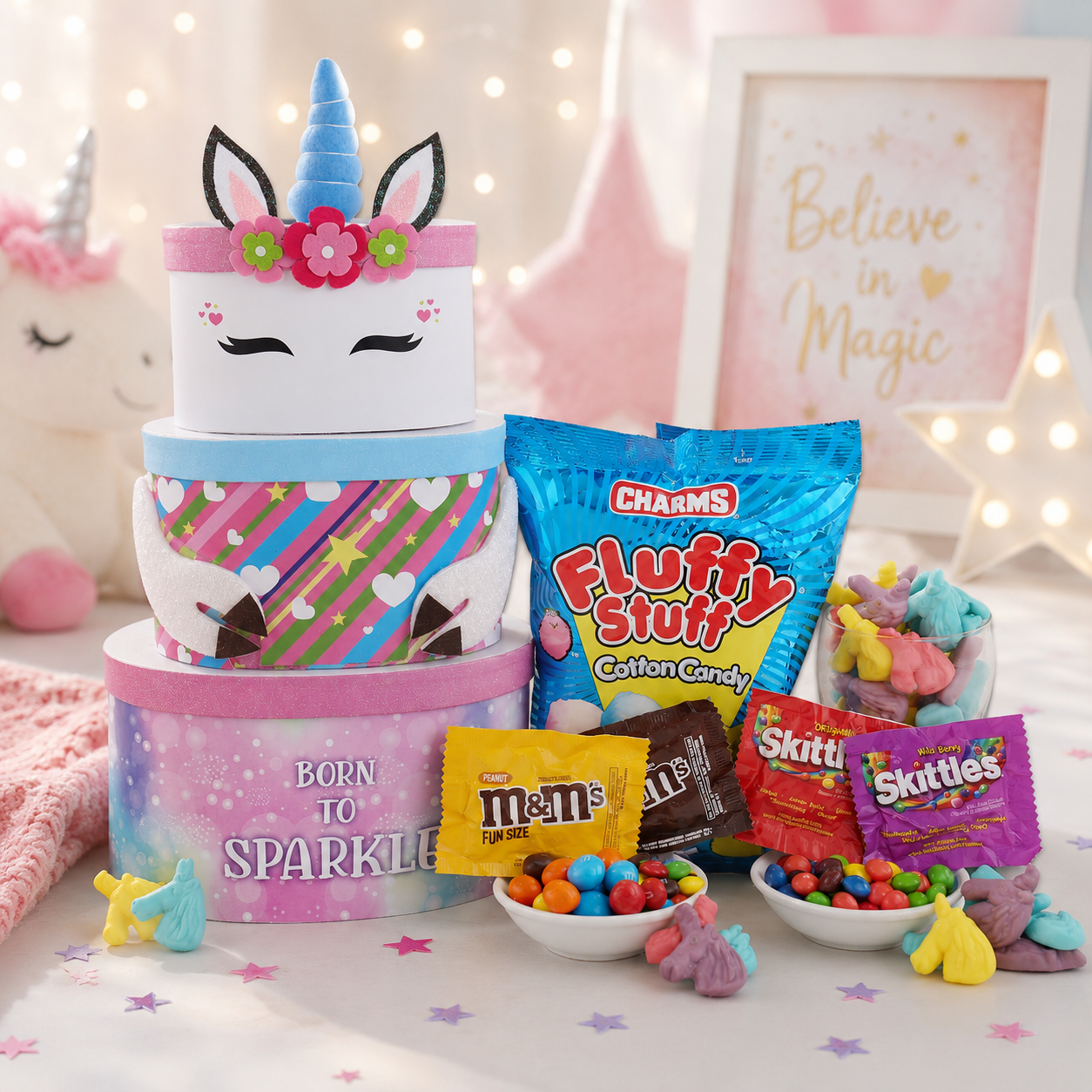 Born to Sparkle Unicorn Gift Tower by Alder Creek Gift Baskets