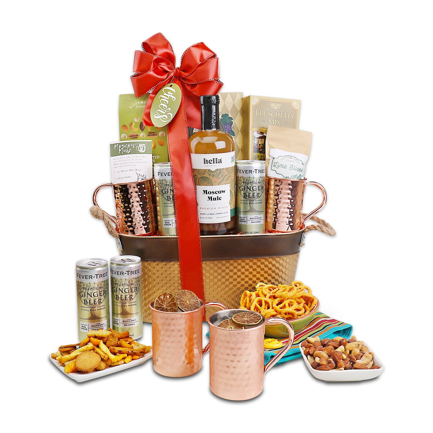 Moscow Mule Handcrafted Cocktail Gift Basket by Alder Creek Gift Baskets