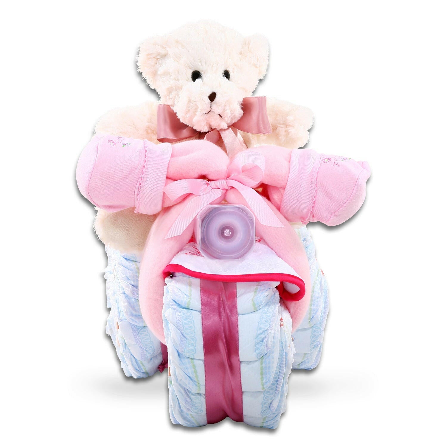 Pink Tricycle Diaper Cake Gift Basket by Alder Creek Gift Baskets