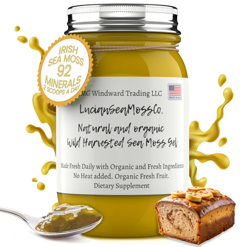 Fresh Organic Banana Bread Infused Sea Moss Gel by Seamoss Global