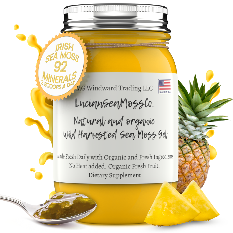 Fresh Organic Pineapple Infused Sea Moss Gel by Seamoss Global