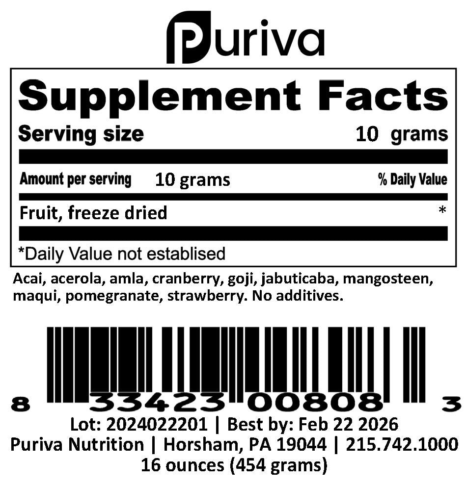 Fruit powder, 1 pound, Puriva Nutrition by Puriva Nutrition