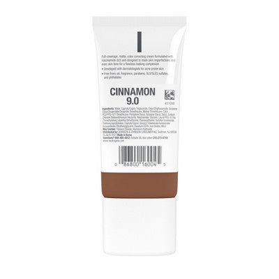 Neutrogena Clear Coverage Flawless Matte Color Correcting Cream, Full-Coverage 9.0 Cinnamon - New by This is Beauty US
