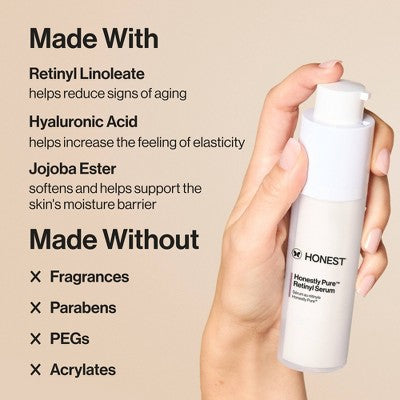 Honest Beauty Honestly Pure Retinyl Serum with Retinyl Linoleate 1.0 fl oz - New by This is Beauty US
