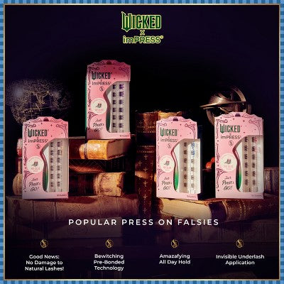 KISS Products Wicked X imPRESS Press-On Self Adhesive False Eyelashes Ozspresso 12ct - New by This is Beauty US