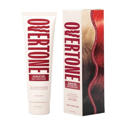 Overtone Scarlet Red Daily Conditioner- Semi-Permanent Ruby Red 4.5 oz - New by This is Beauty US