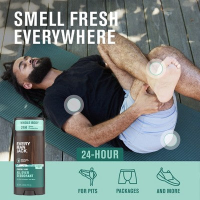 Every Man Jack All Over Solid Deodorant Coastal Surf 2.6oz - New by This is Beauty US