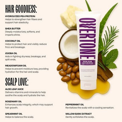 Overtone Royal Plum Daily Conditioner- Semi-Permanent Purple Hair Color 4.5 oz - New by This is Beauty US