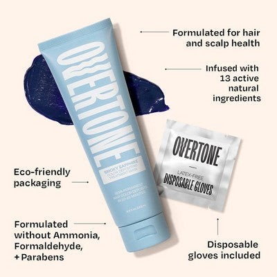 Overtone Smoky Sapphire Hair Mask- Semi-Permanent Hair Dye & Color Conditioner Misty Turquoise for Brown & Blonde Hair - New by This is Beauty US
