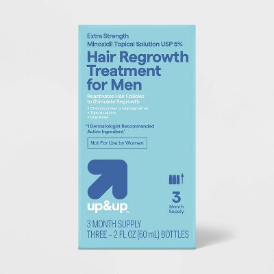 Extra Strength Minoxidil Hair Regrowth Treatment for Men 2 fl oz each up&up - Imperfect Box by This is Beauty US