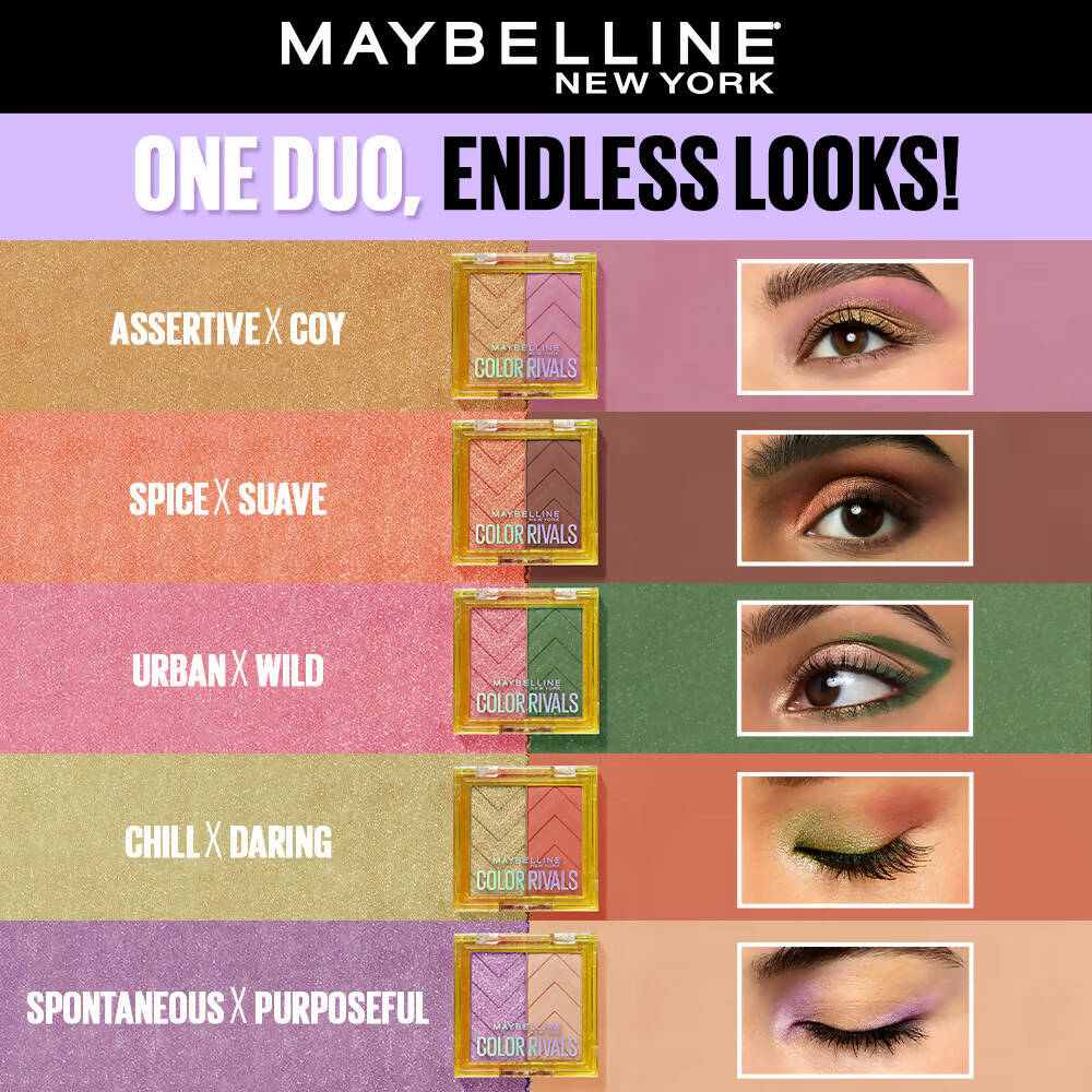 Maybelline New York Color Rivals Longwear Eyeshadow Duo - Assertive X Coy by Dista