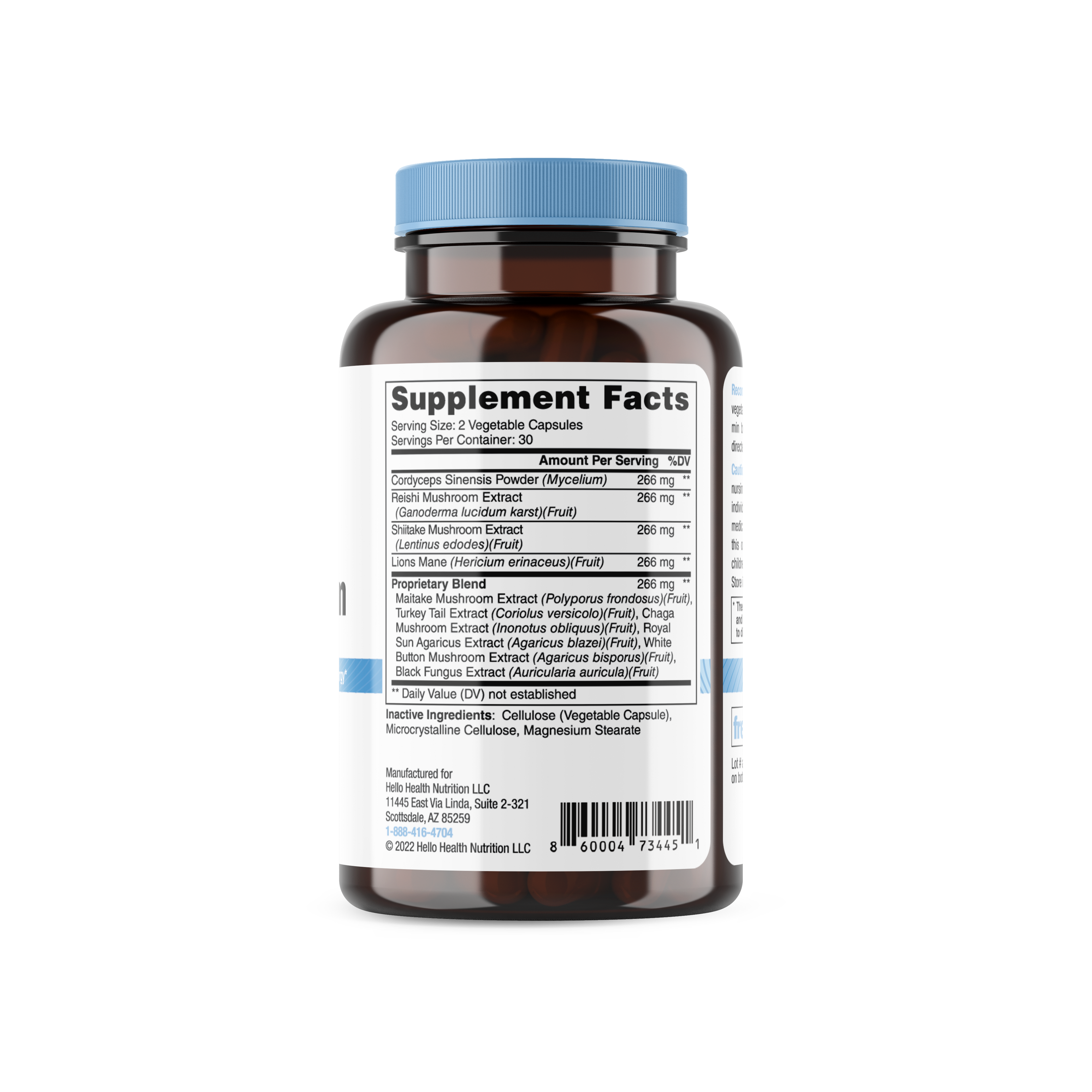 10-in-1 Mushroom Complex capsules by hellohealth